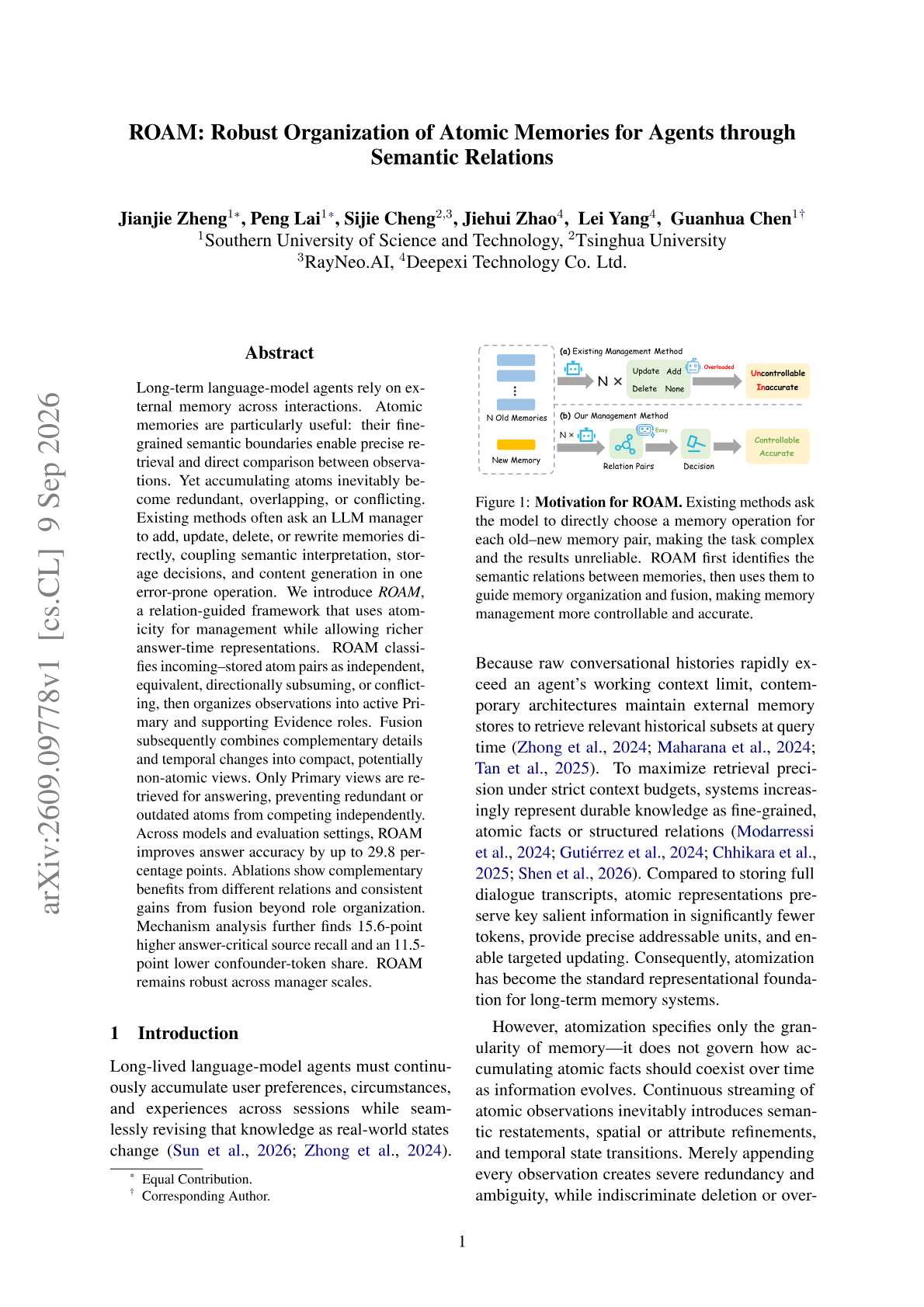 ROAM: Robust Organization of Atomic Memories for Agents through Semantic Relations