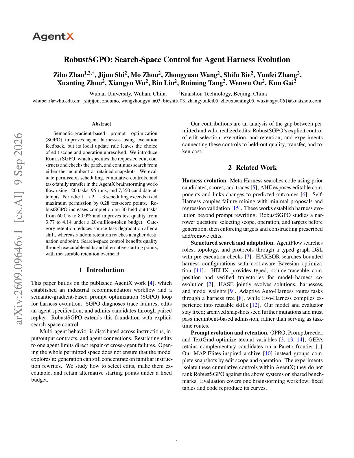 RobustSGPO: Search-Space Control for Agent Harness Evolution