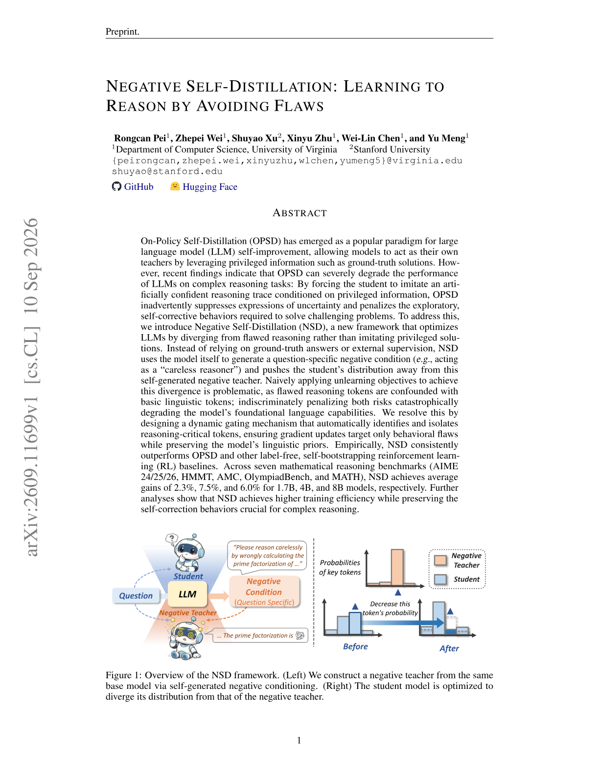 Negative Self-Distillation: Learning to Reason by Avoiding Flaws