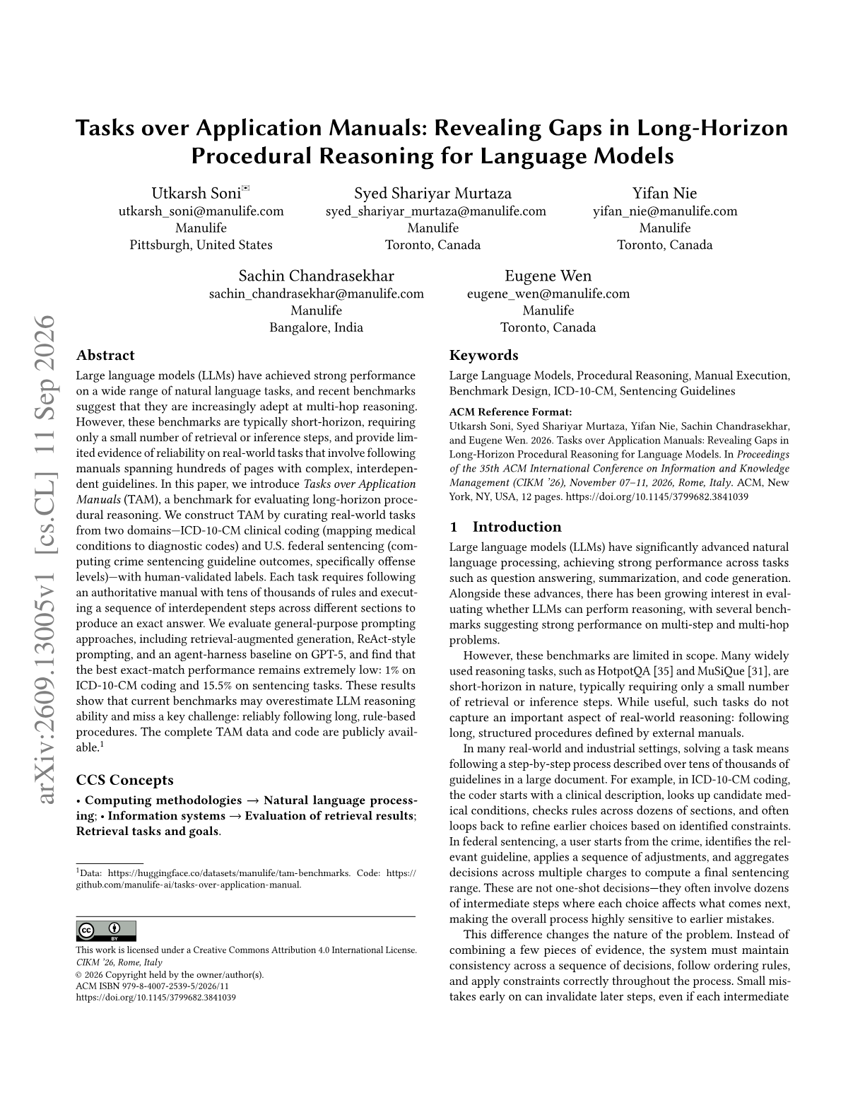 Tasks over Application Manuals: Revealing Gaps in Long-Horizon Procedural Reasoning for Language Models