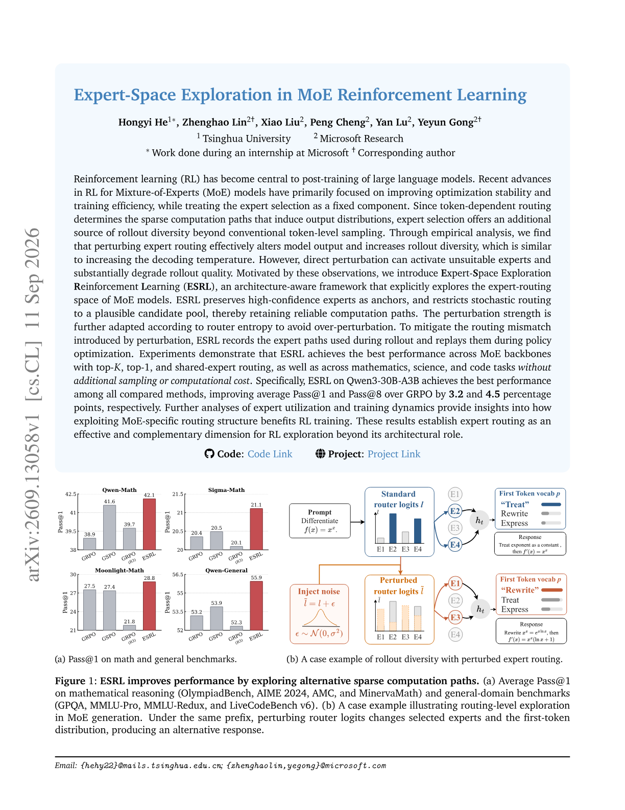 Expert-Space Exploration in MoE Reinforcement Learning