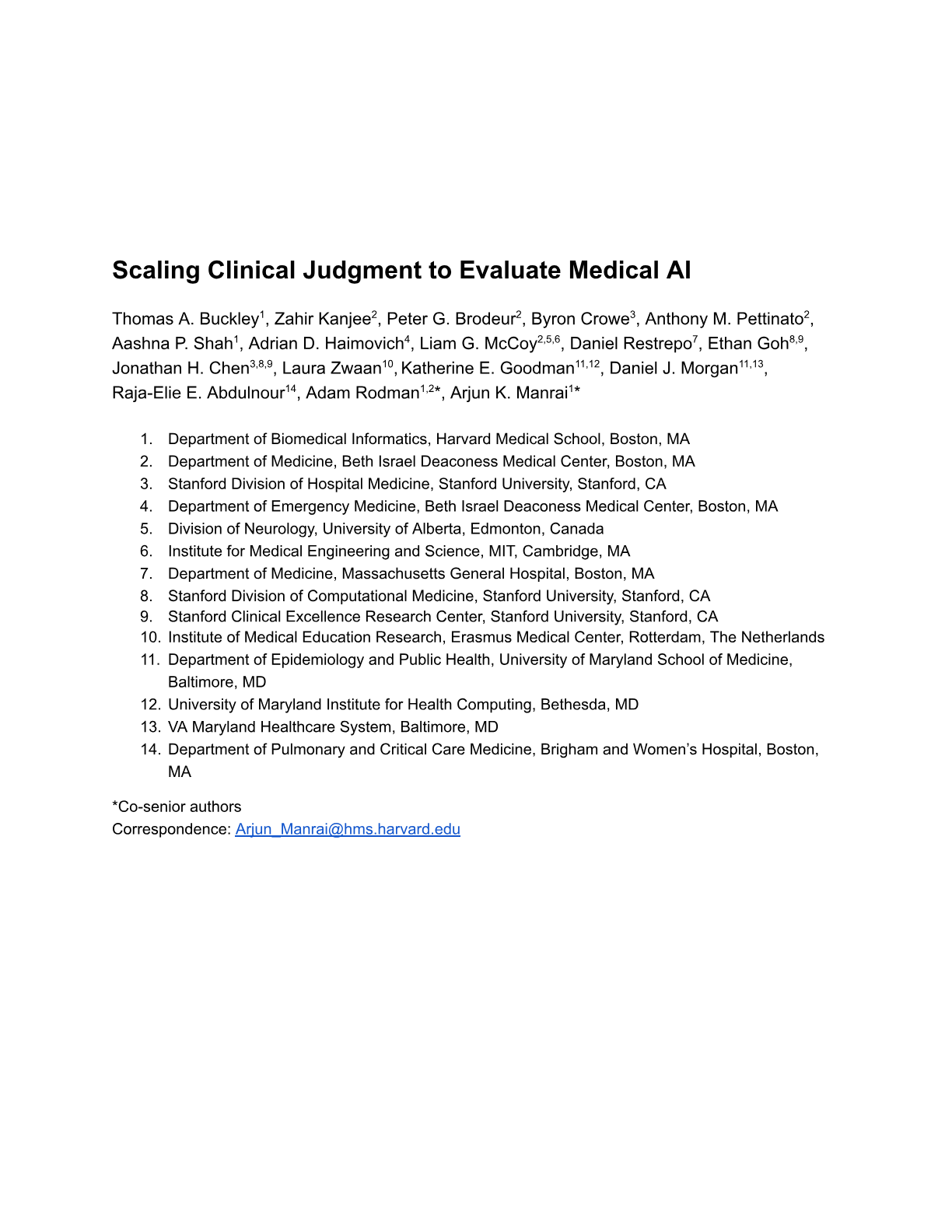 Scaling Clinical Judgment to Evaluate Medical AI