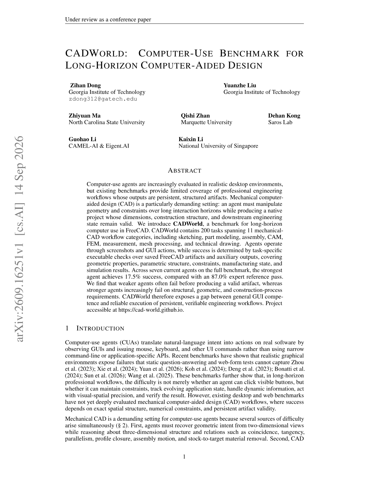 CADWorld: Computer-Use Benchmark for Long-Horizon Computer-Aided Design
