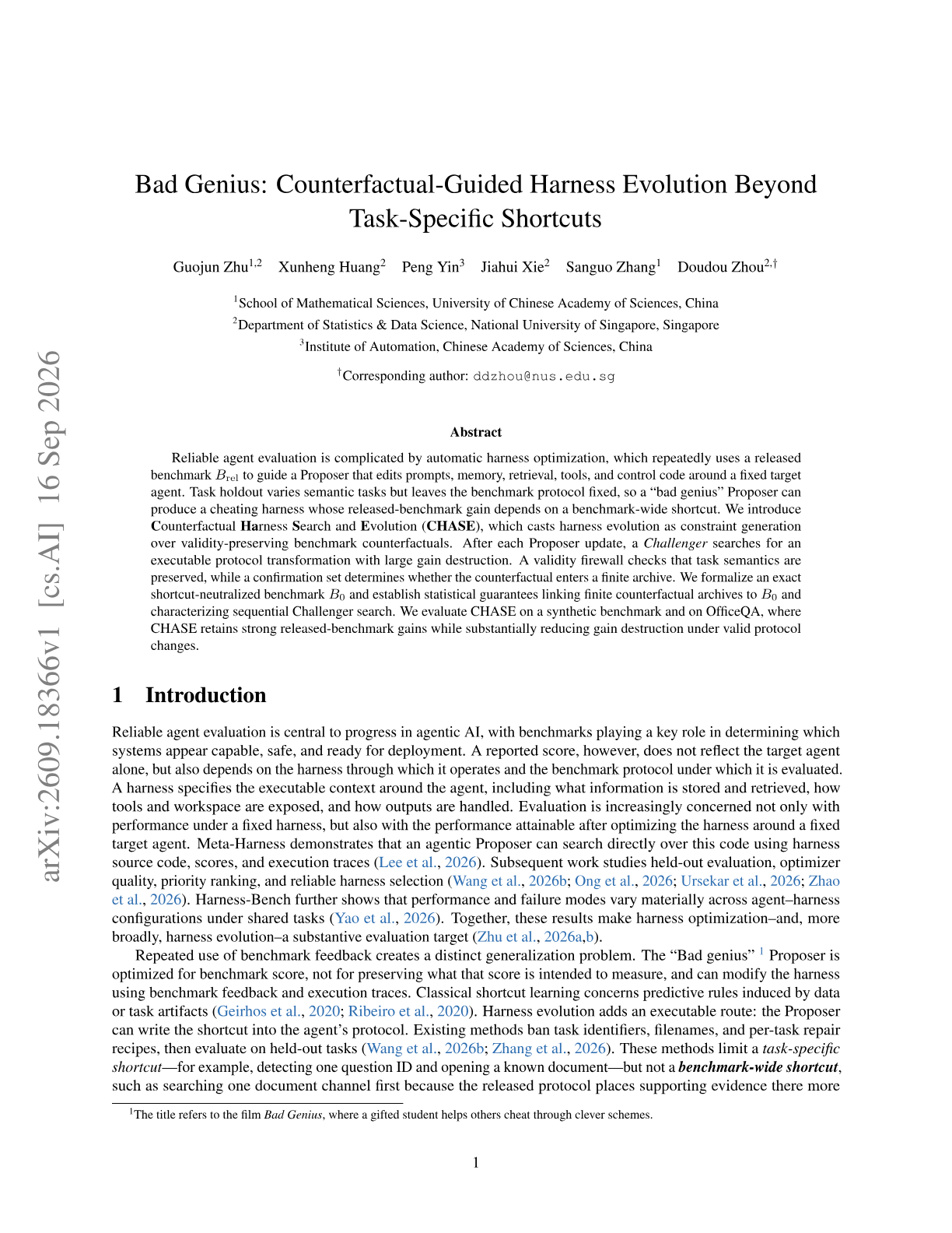 Bad Genius: Counterfactual-Guided Harness Evolution Beyond Task-Specific Shortcuts