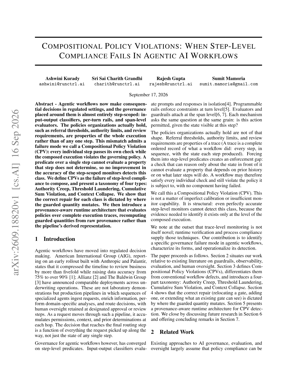 Compositional Policy Violations: When Step-Level Compliance Fails In Agentic AI Workflows