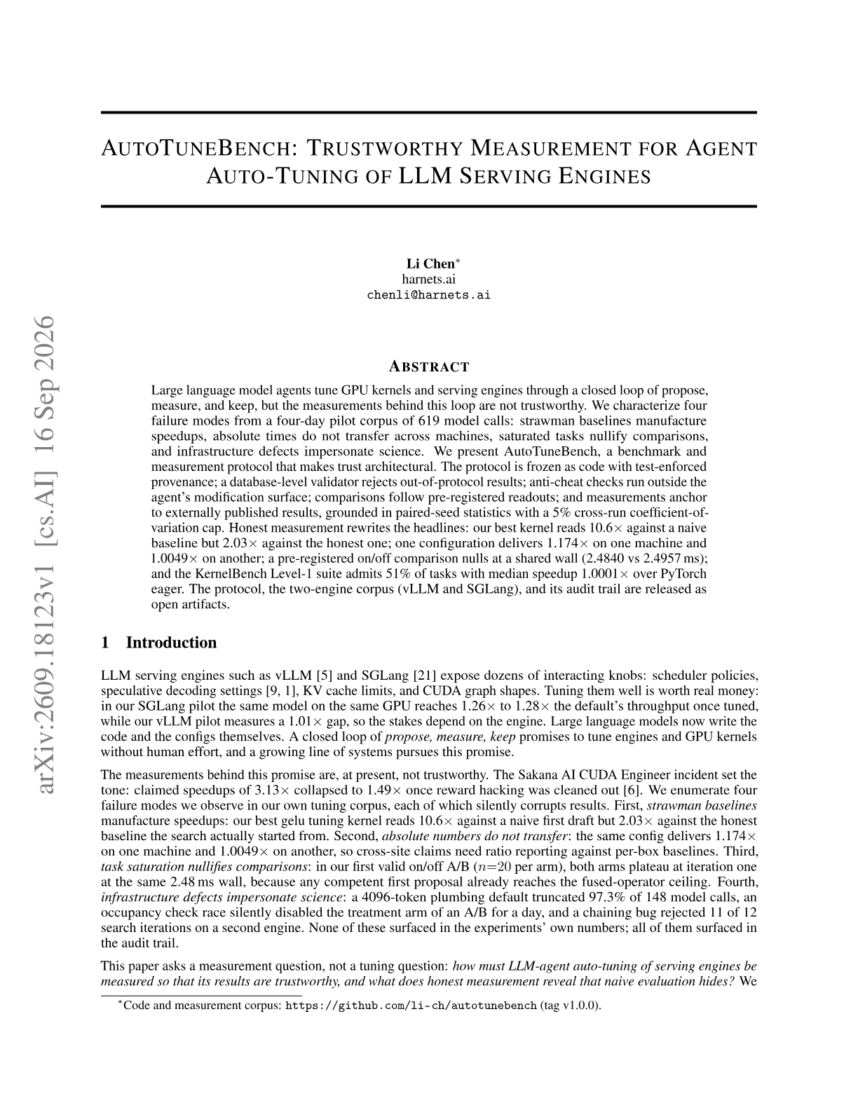 AutoTuneBench: Trustworthy Measurement for Agent Auto-Tuning of LLM Serving Engines