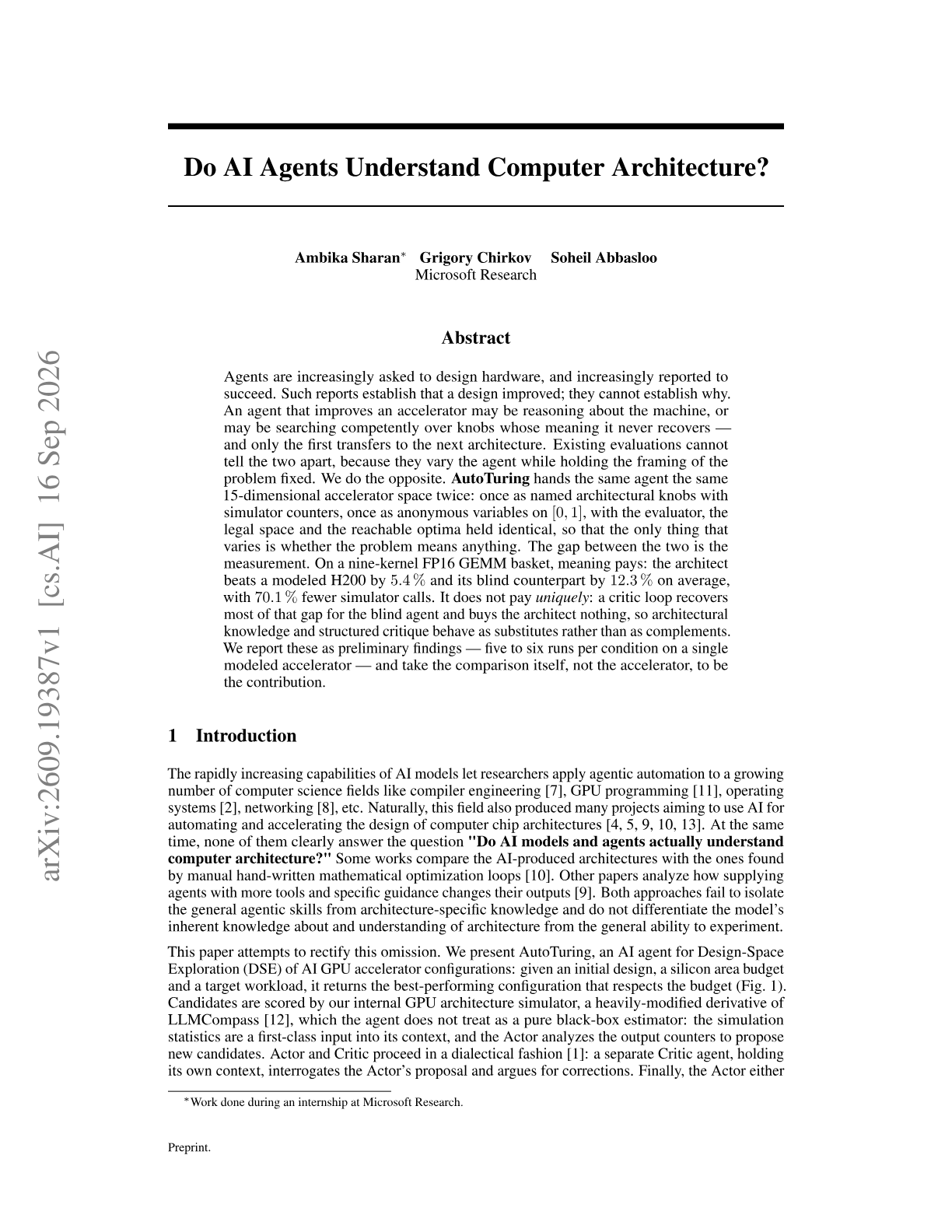 Do AI Agents Understand Computer Architecture?
