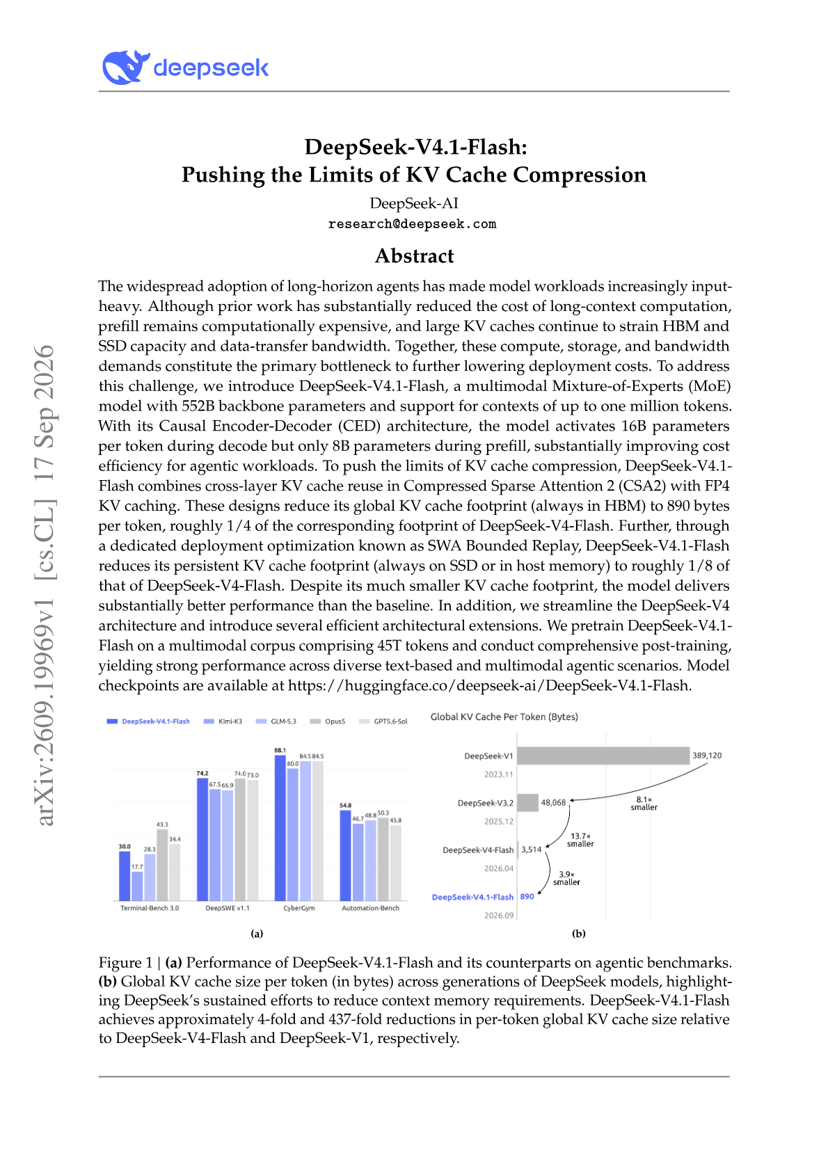 DeepSeek-V4.1-Flash: Pushing the Limits of KV Cache Compression