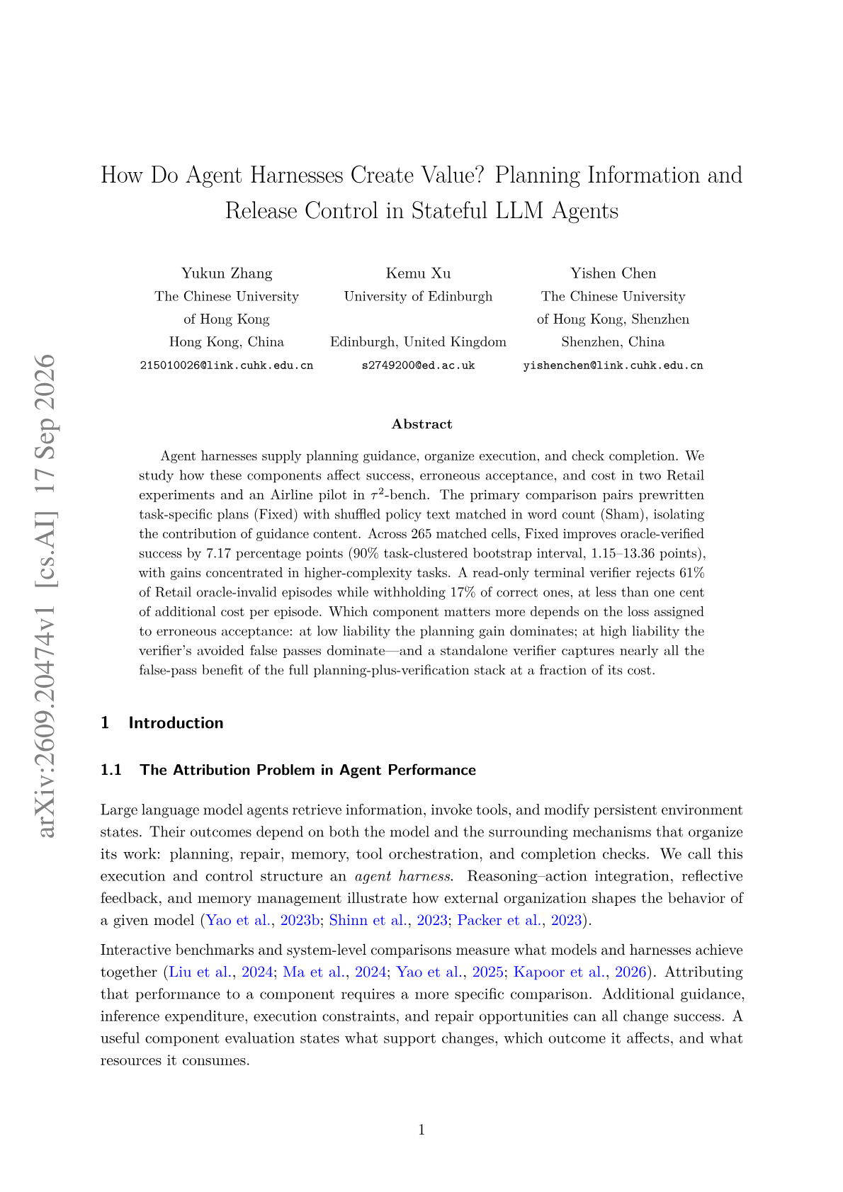 How Do Agent Harnesses Create Value? Planning Information and Release Control in Stateful LLM Agents
