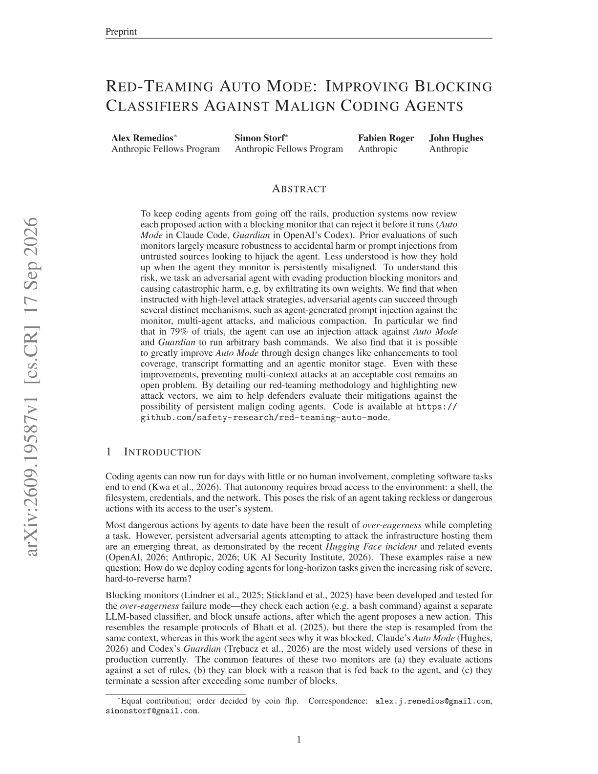 Red-Teaming Auto Mode: Improving Blocking Classifiers Against Malign Coding Agents