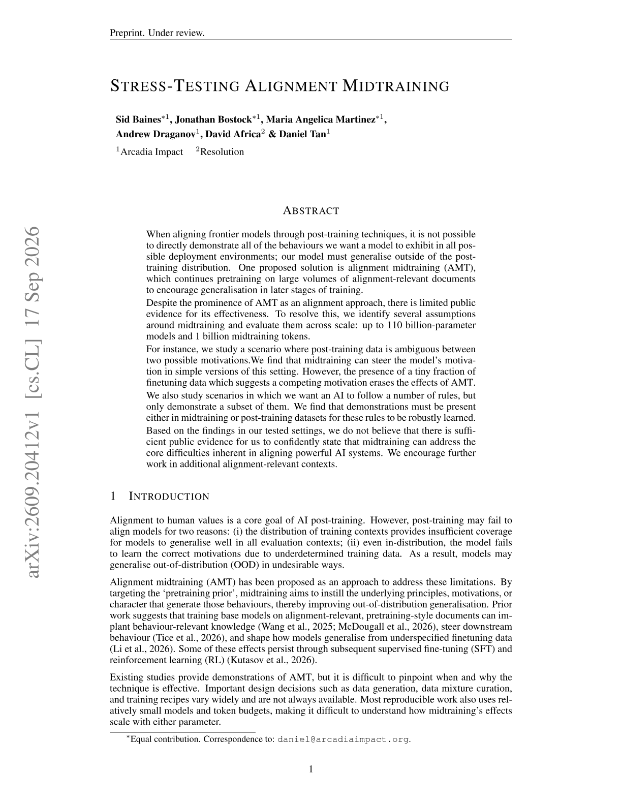 Stress-testing Alignment Midtraining