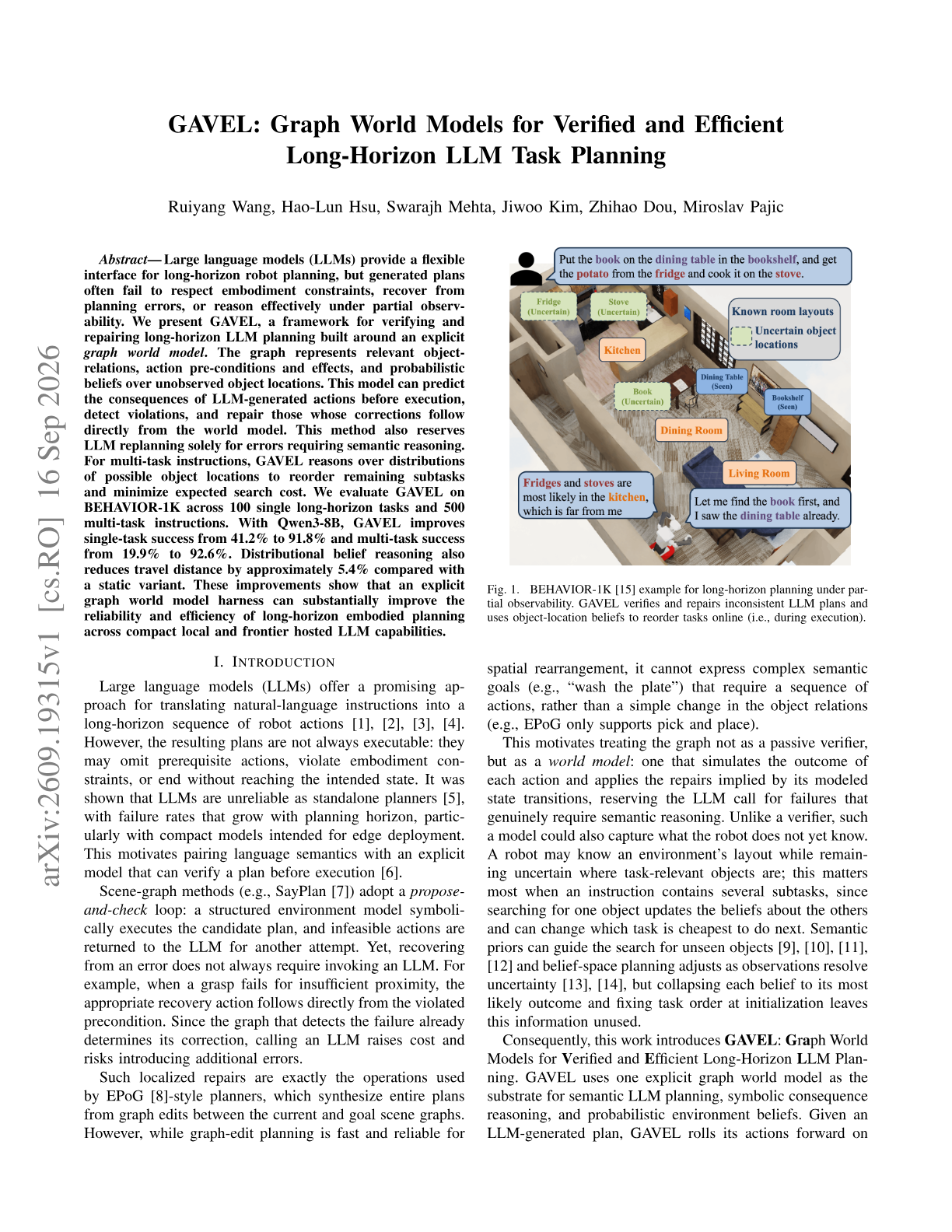 GAVEL: Graph World Models for Verified and Efficient Long-Horizon LLM Task Planning