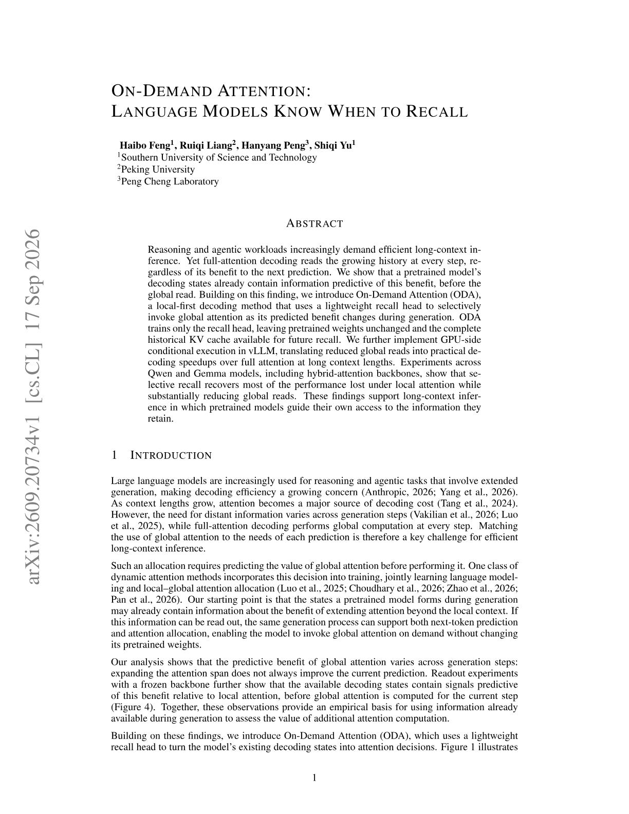 On-Demand Attention: Language Models Know When to Recall