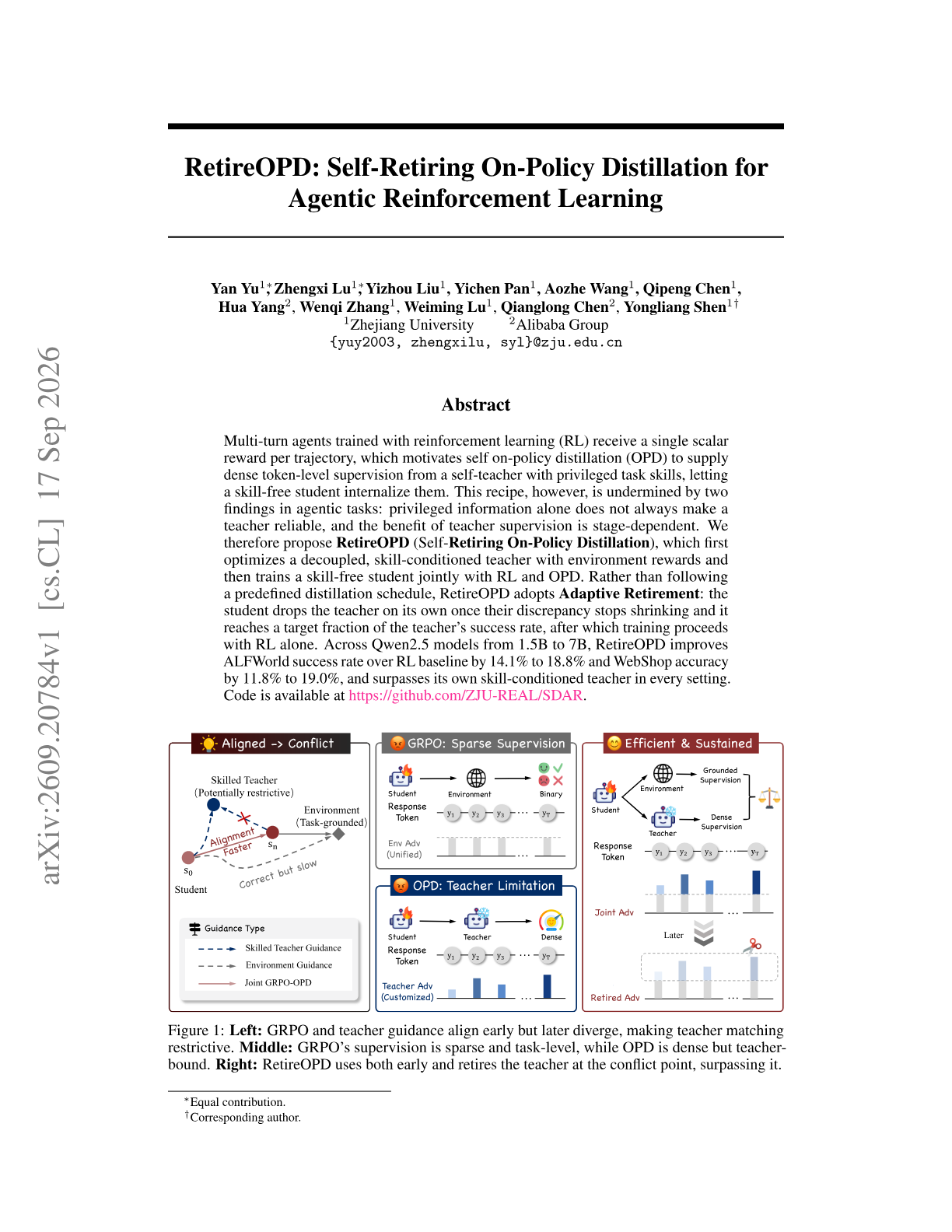 RetireOPD: Self-Retiring On-Policy Distillation for Agentic Reinforcement Learning