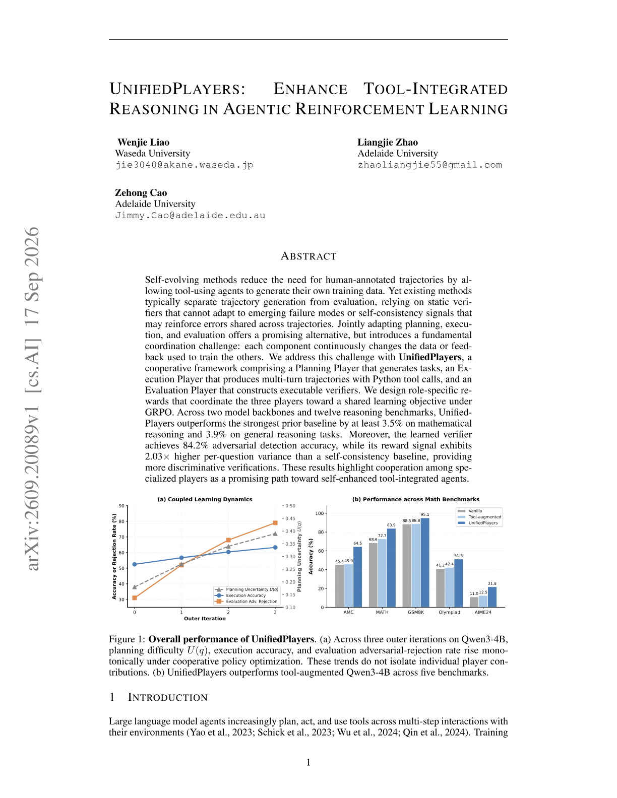 UnifiedPlayers: Enhance Tool-Integrated Reasoning in Agentic Reinforcement Learning