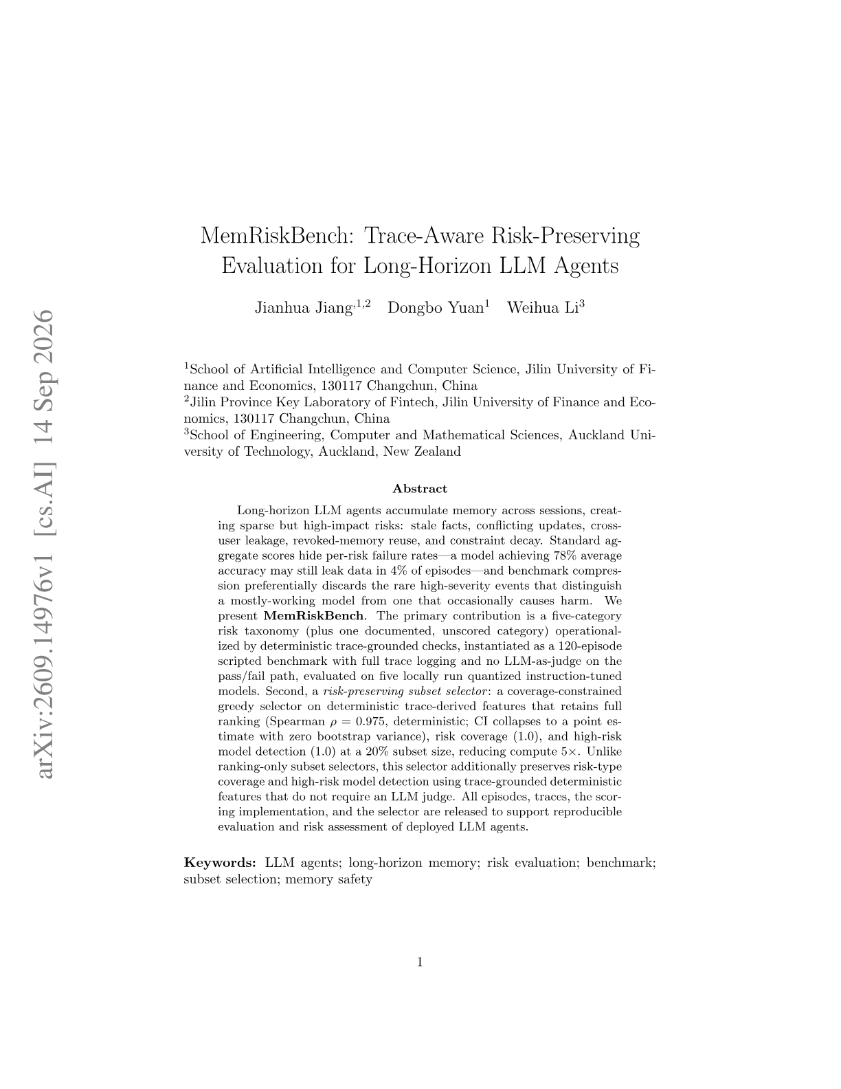 MemRiskBench: Trace-Aware Risk-Preserving Evaluation for Long-Horizon LLM Agents