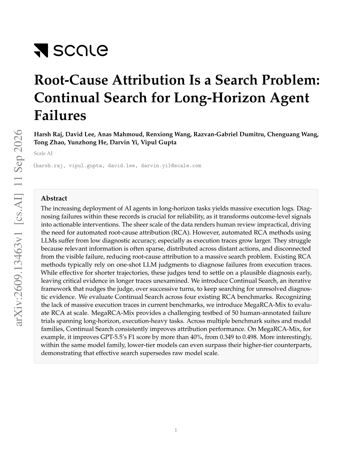 Root-Cause Attribution Is a Search Problem: Continual Search for Long-Horizon Agent Failures
