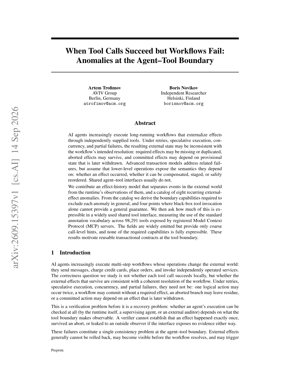 When Tool Calls Succeed but Workflows Fail: Anomalies at the Agent-Tool Boundary