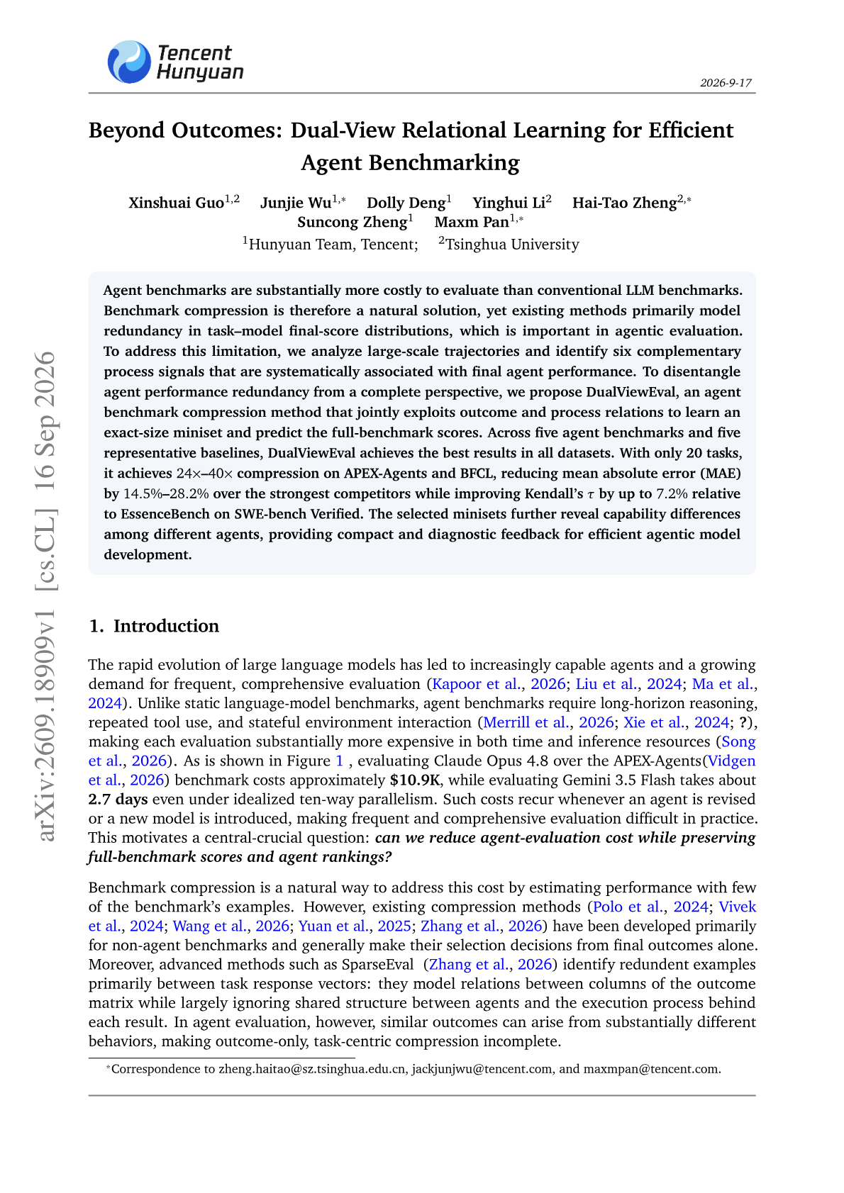 Beyond Outcomes: Dual-View Relational Learning for Efficient Agent Benchmarking
