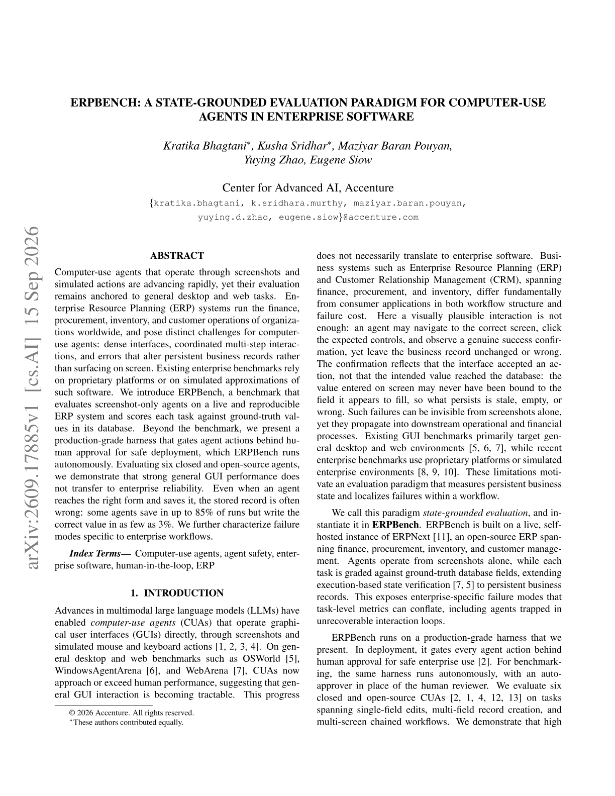 ERPBench: A State-Grounded Evaluation Paradigm for Computer-Use Agents in Enterprise Software