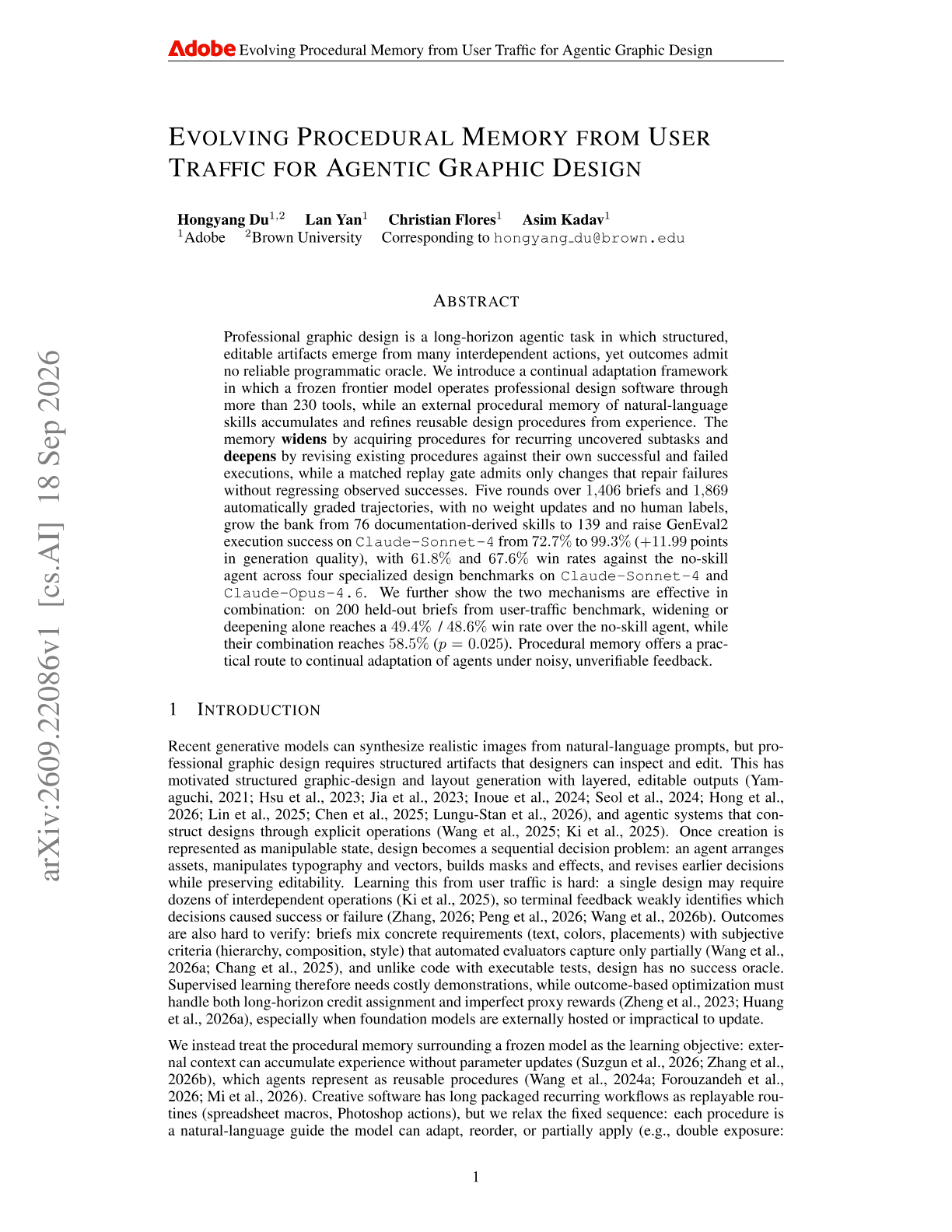 Designer-RSI: Evolving Procedural Memory from User Traffic for Agentic Graphic Design