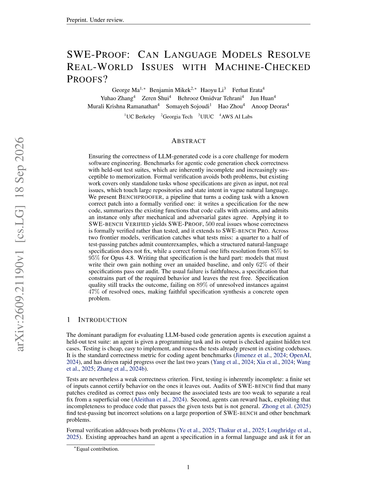 SWE-Proof: Can Language Models Resolve Real-World Issues with Machine-Checked Proofs?