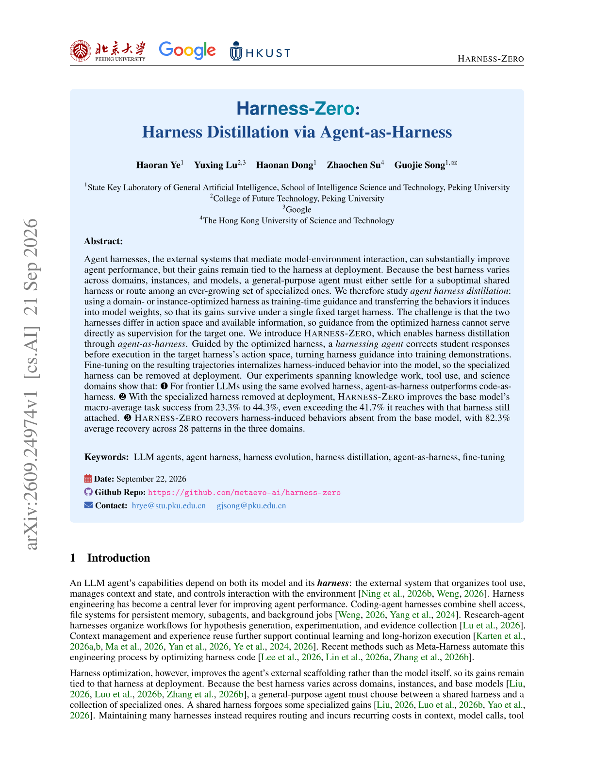 Harness-Zero: Harness Distillation via Agent-as-Harness