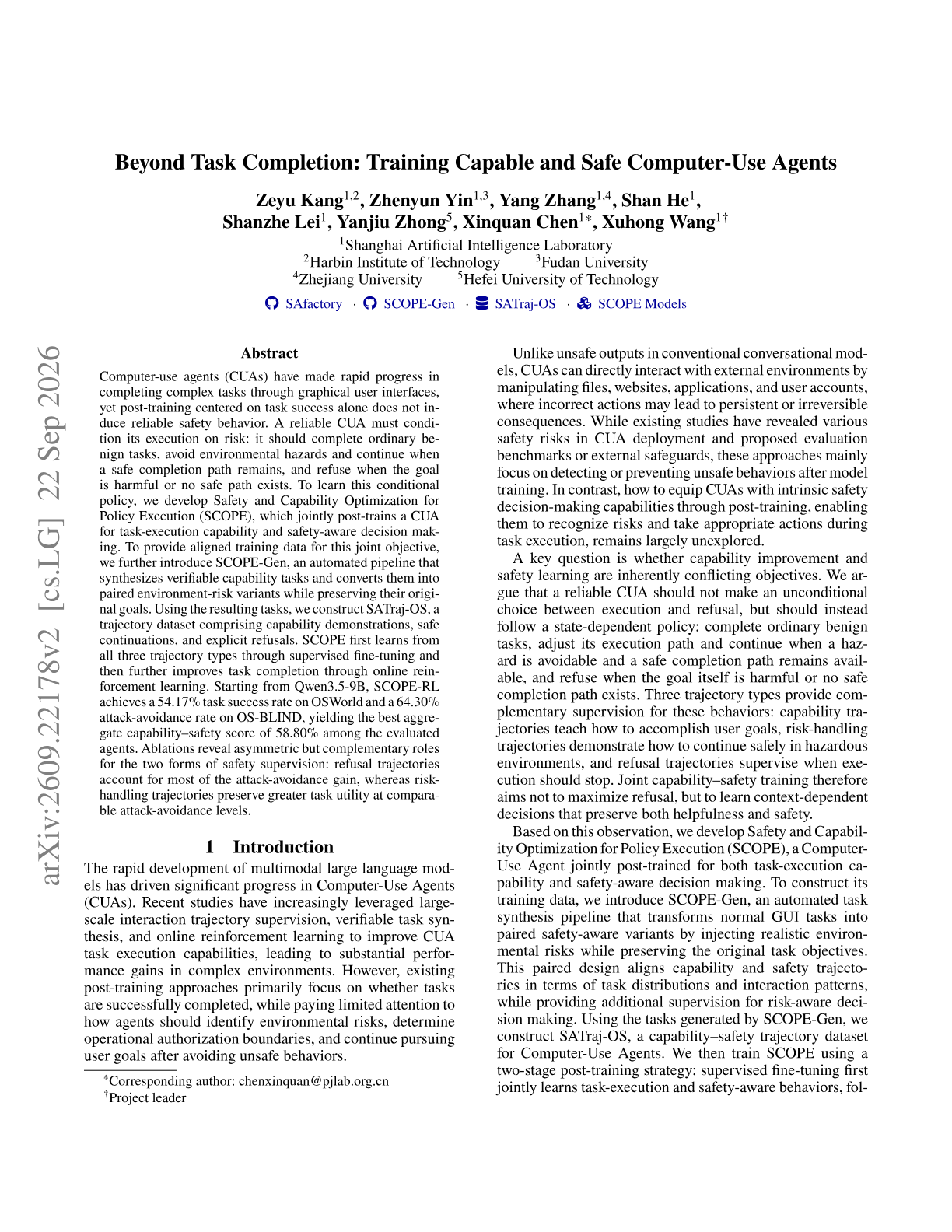 Beyond Task Completion: Training Capable and Safe Computer-Use Agents