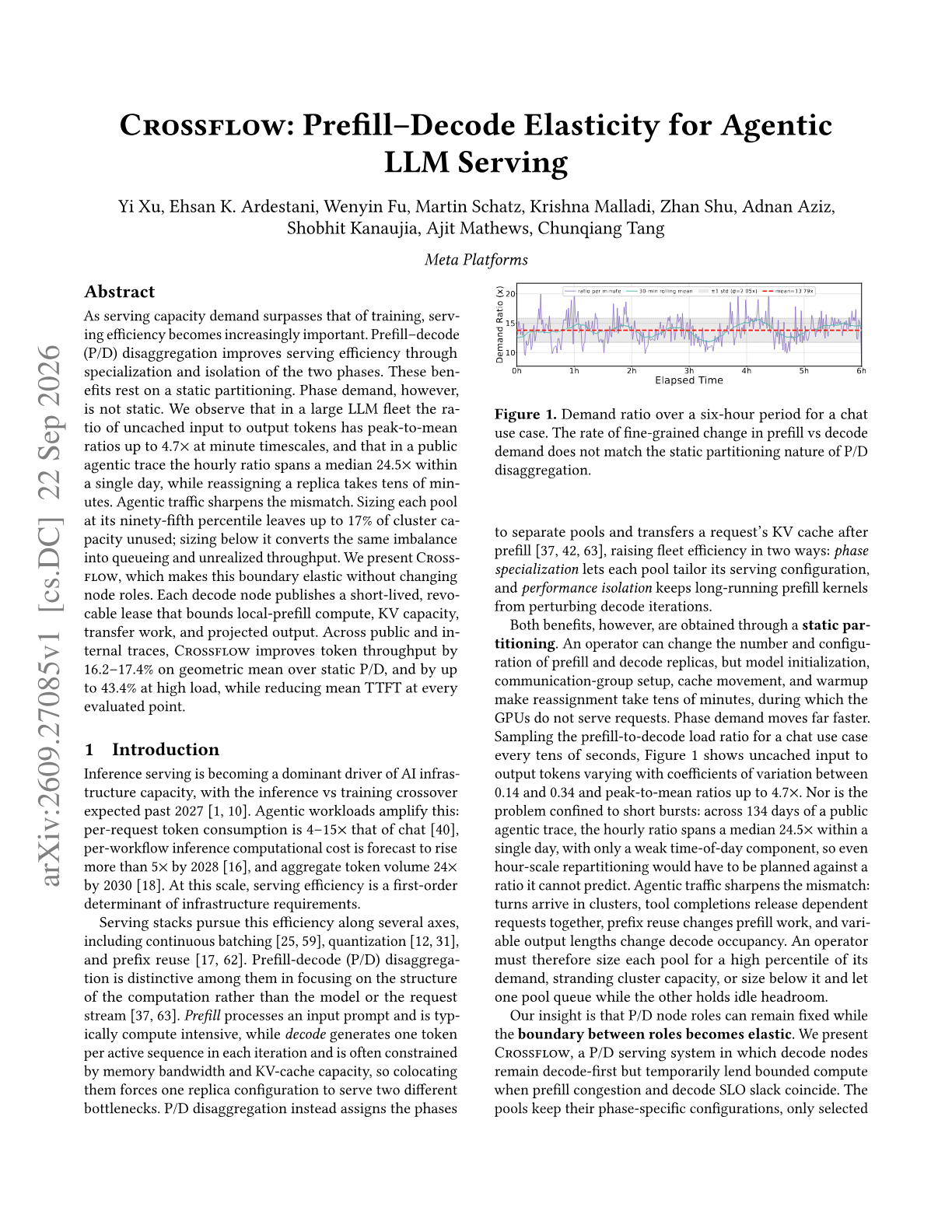 Crossflow: Prefill-Decode Elasticity for Agentic LLM Serving