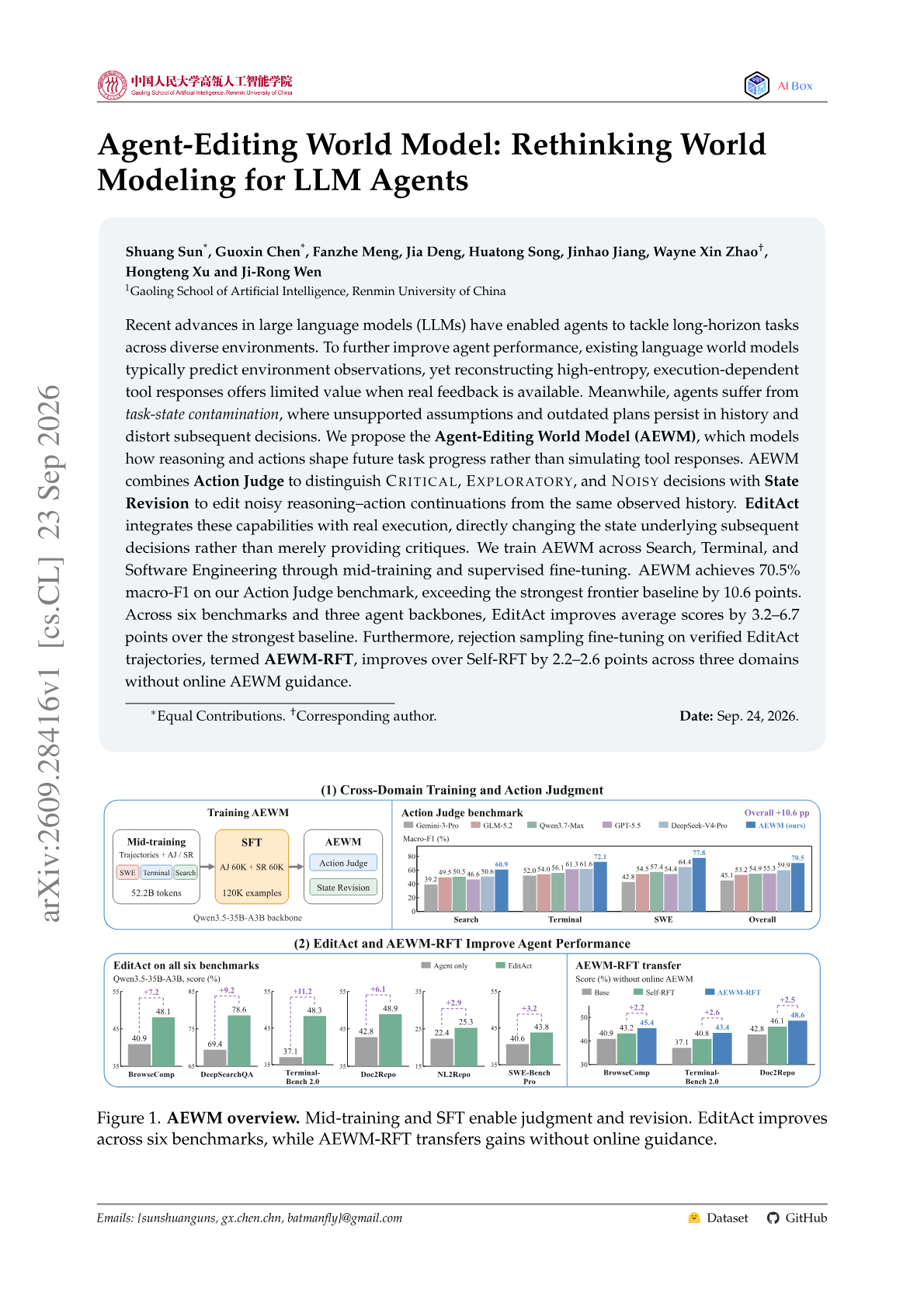 Agent-Editing World Model: Rethinking World Modeling for LLM Agents
