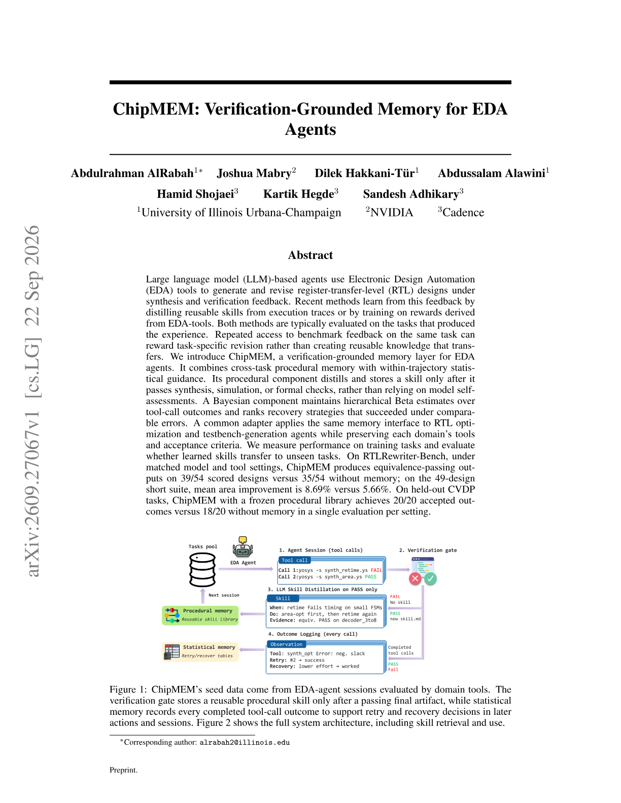 ChipMEM: Verification-Grounded Memory for EDA Agents