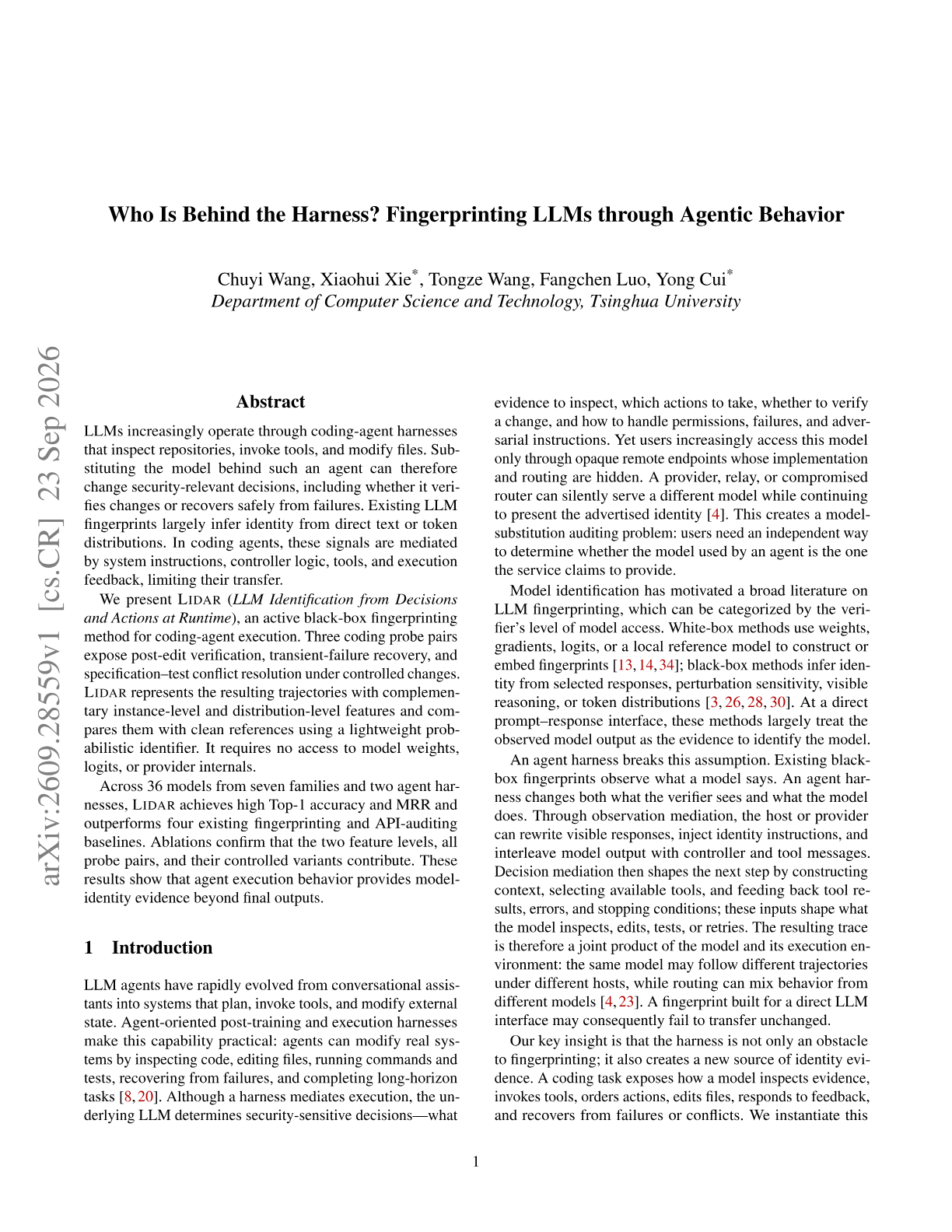 Who Is Behind the Harness? Fingerprinting LLMs through Agentic Behavior