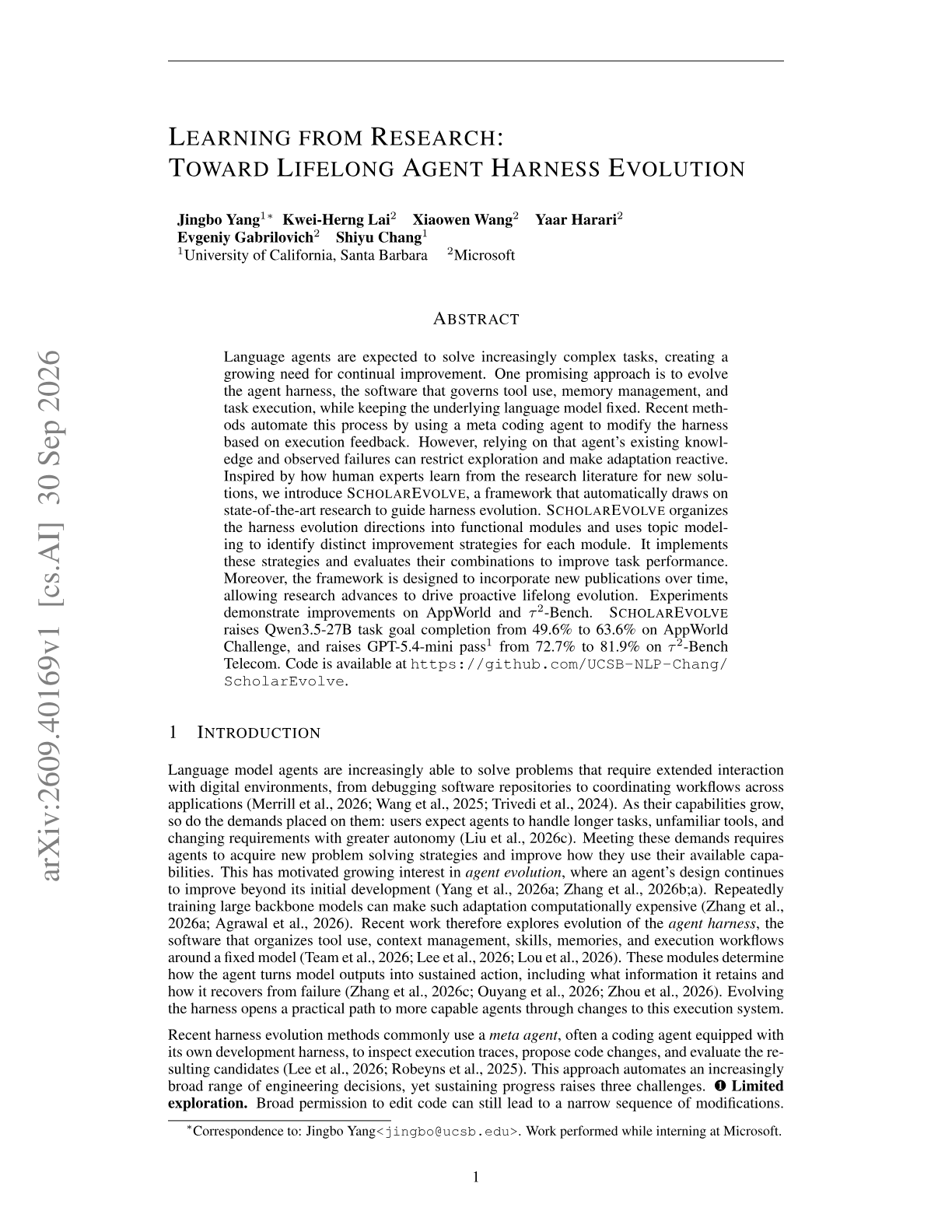 Learning from Research: Toward Lifelong Agent Harness Evolution
