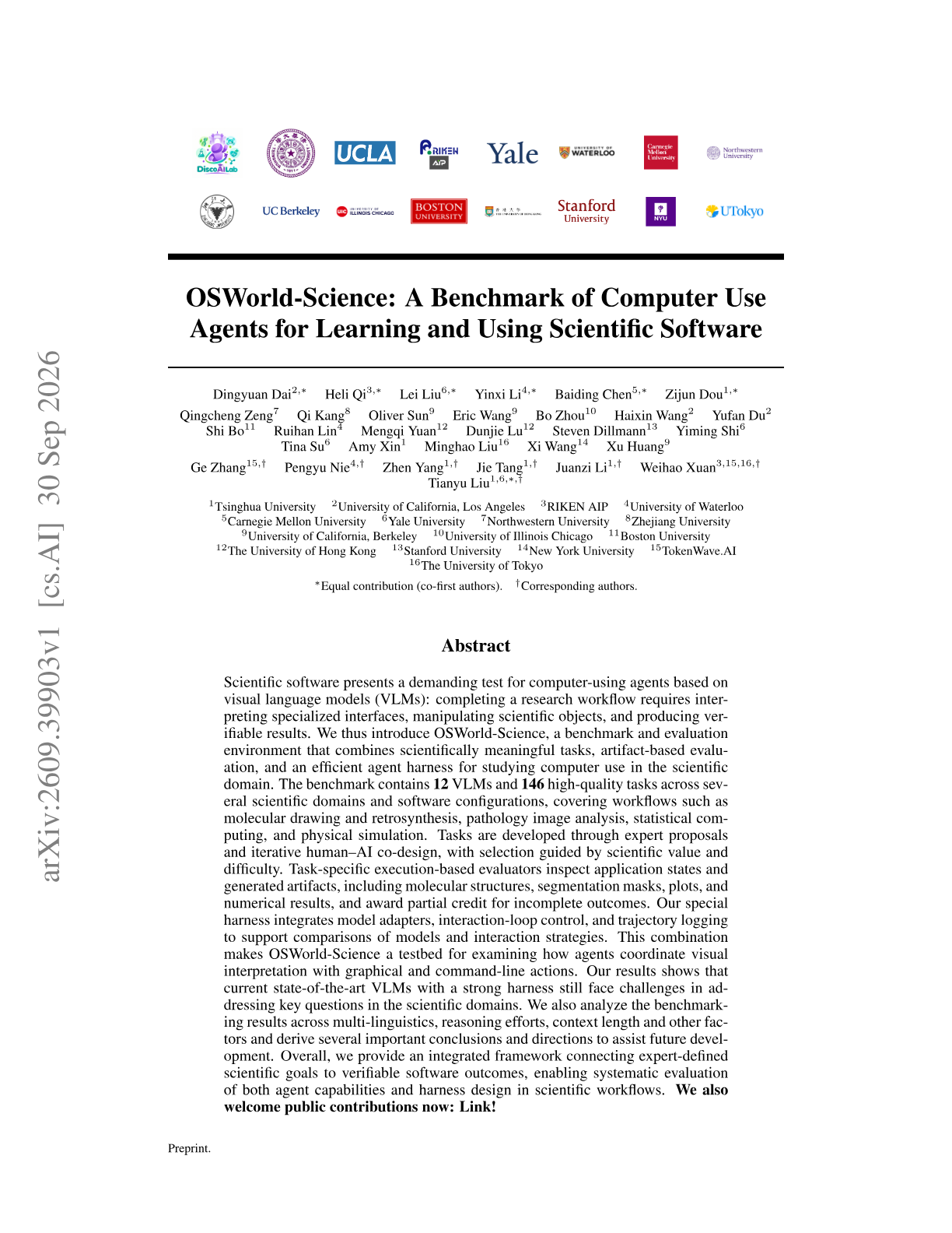 OSWorld-Science: A Benchmark of Computer Use Agents for Learning and Using Scientific Software