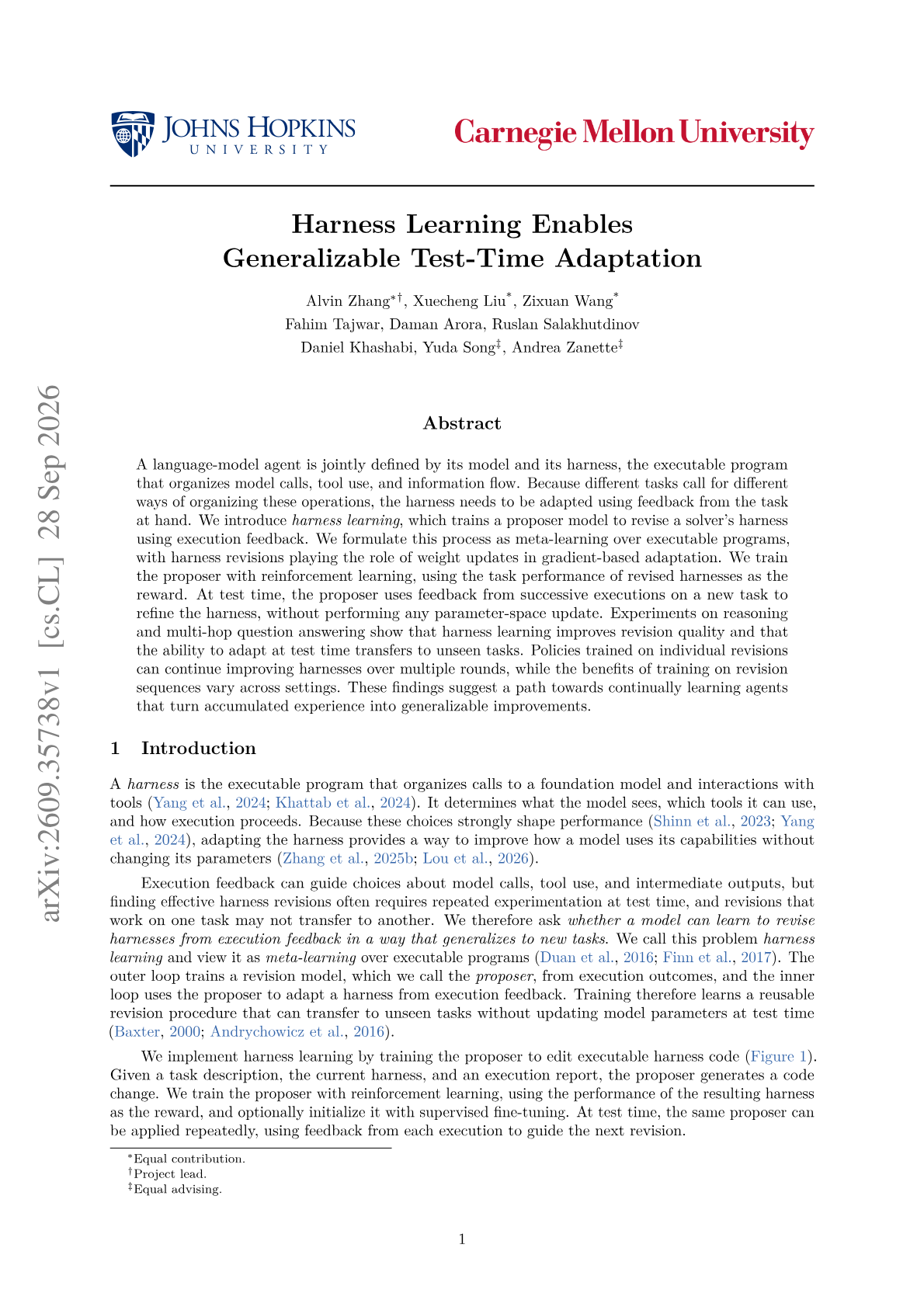 Harness Learning Enables Generalizable Test-Time Adaptation