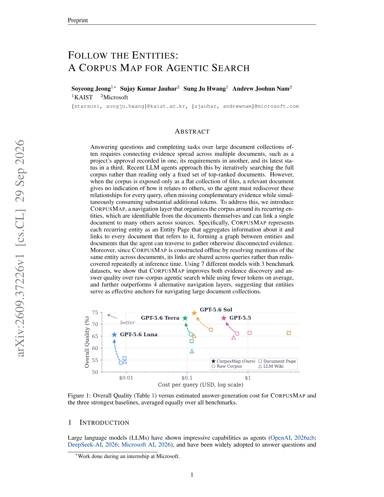 Follow the Entities: A Corpus Map for Agentic Search