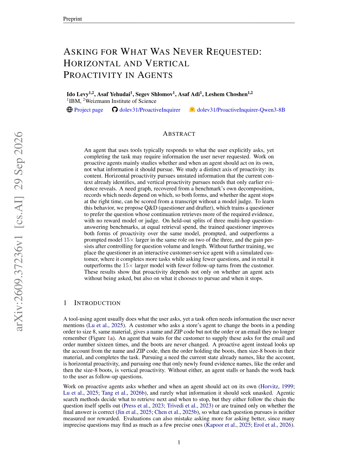 Asking for What Was Never Requested: Horizontal and Vertical Proactivity in Agents