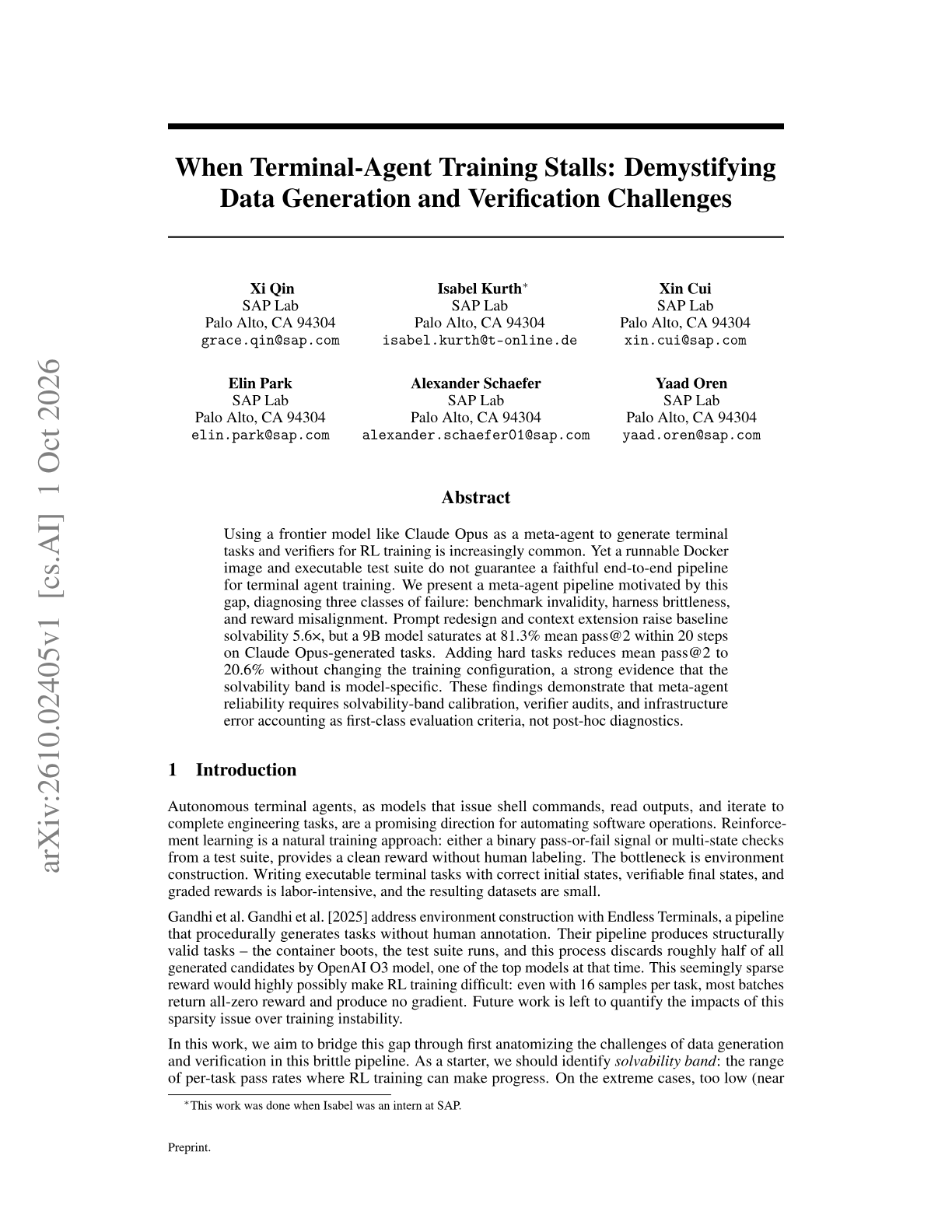 When Terminal-Agent Training Stalls: Demystifying Data Generation and Verification Challenge