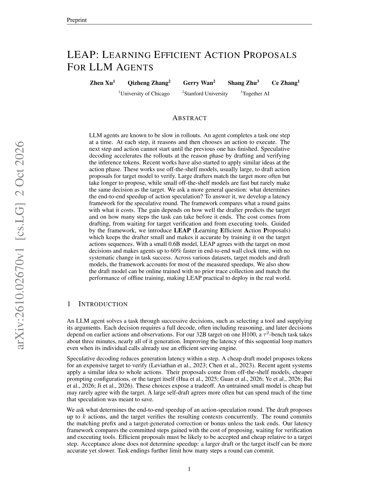LEAP: Learning Efficient Action Proposals For LLM Agents