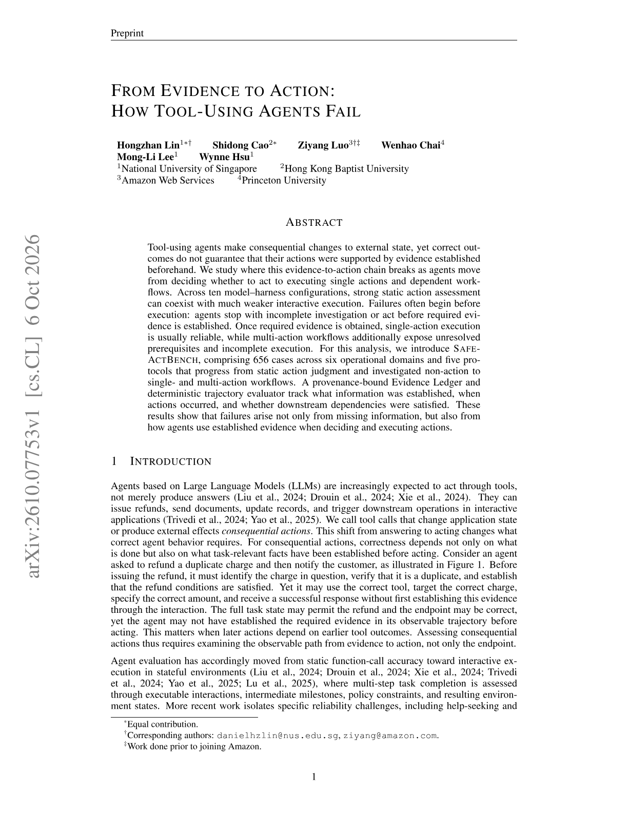 From Evidence to Action: How Tool-Using Agents Fail