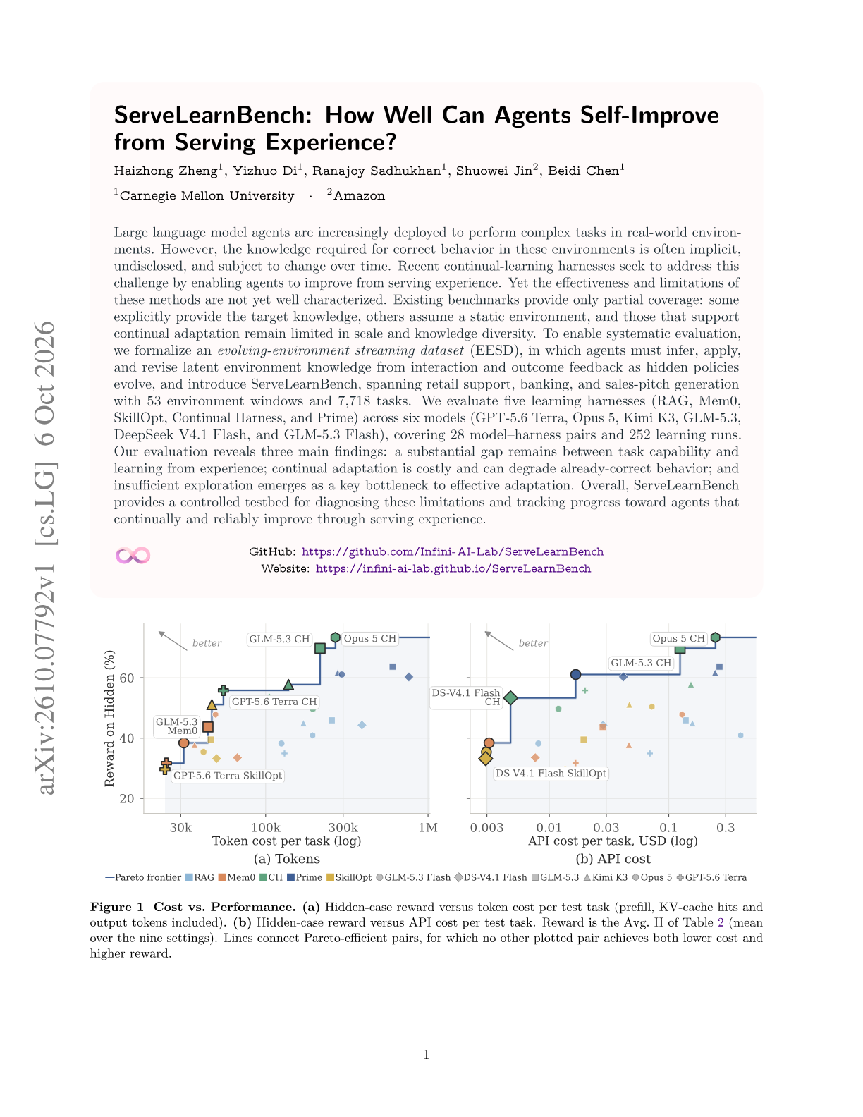 ServeLearnBench: How Well Can Agents Self-Improve from Serving Experience?