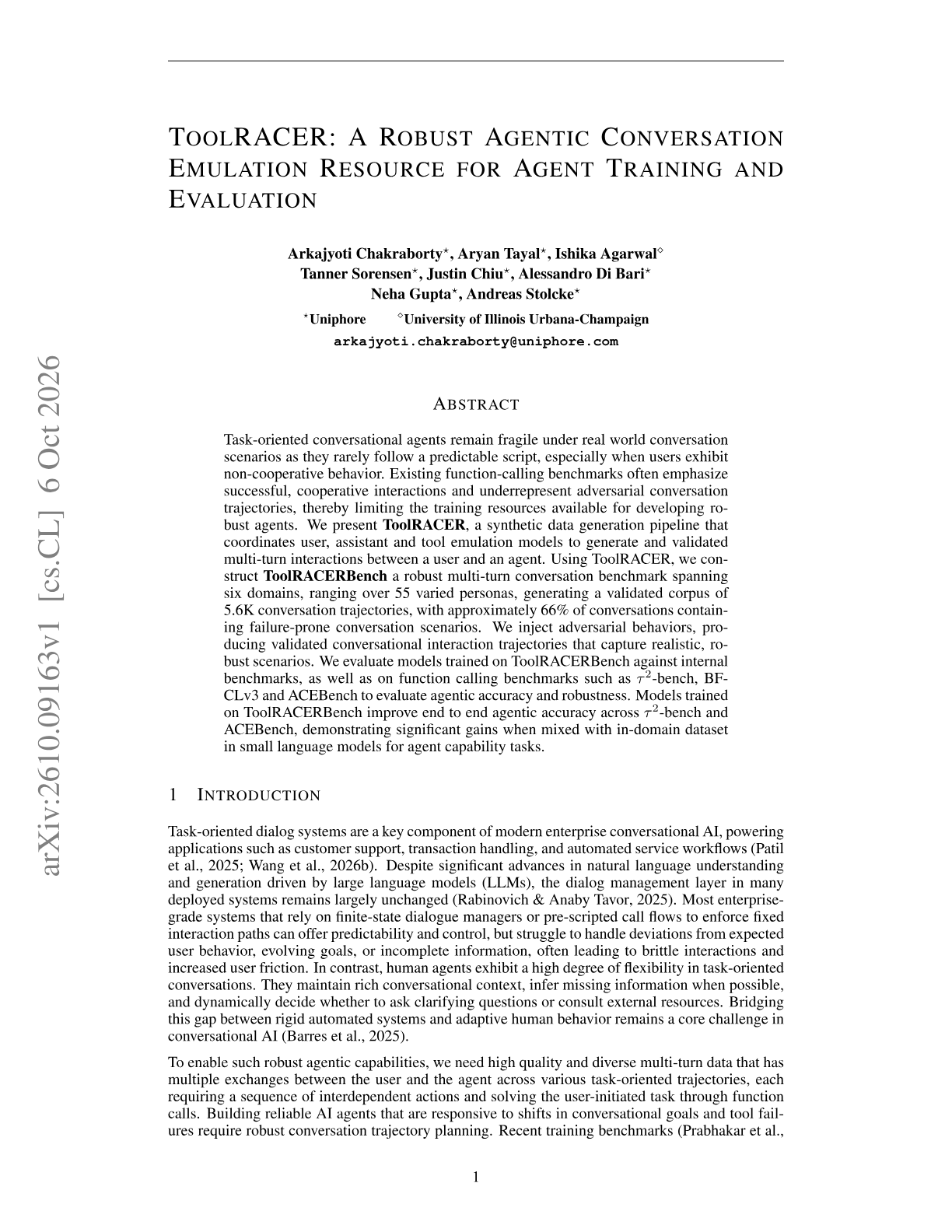 ToolRACER: A Robust Agentic Conversation Emulation Resource for Agent Training and Evaluation