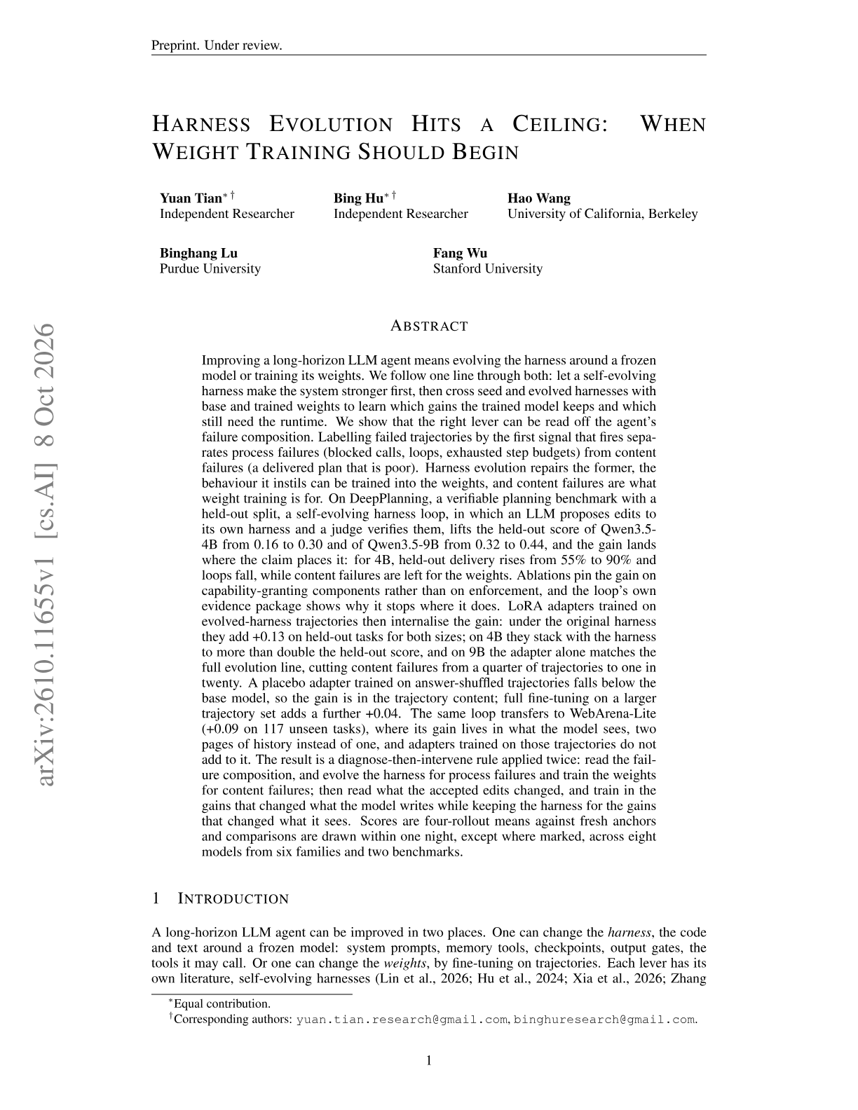 Harness Evolution Hits a Ceiling: When Weight Training Should Begin