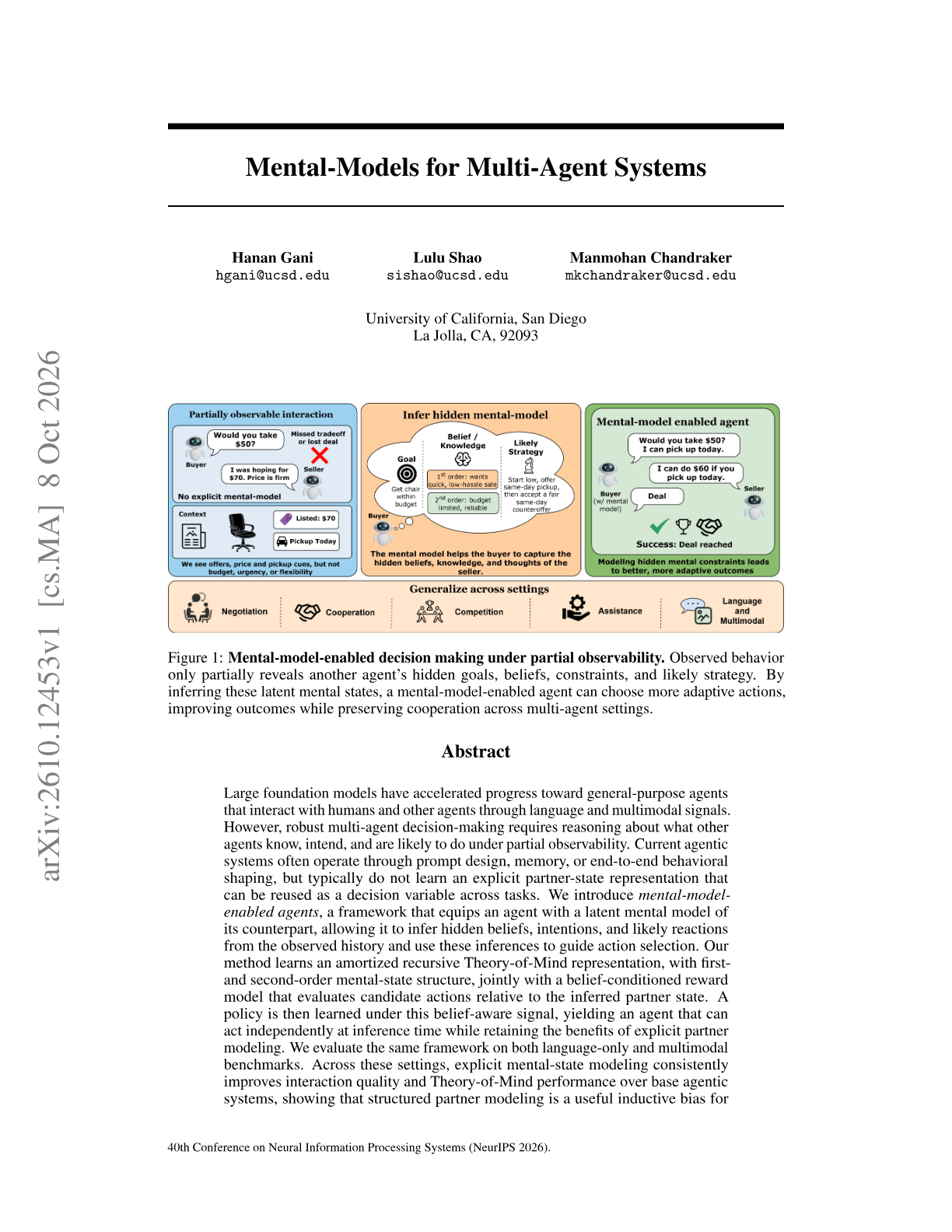 Mental-Models for Multi-Agent Systems