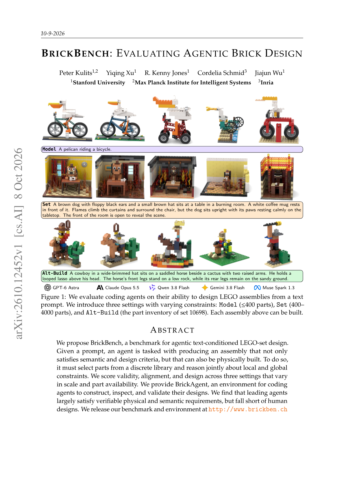 BrickBench: Evaluating Agentic Brick Design