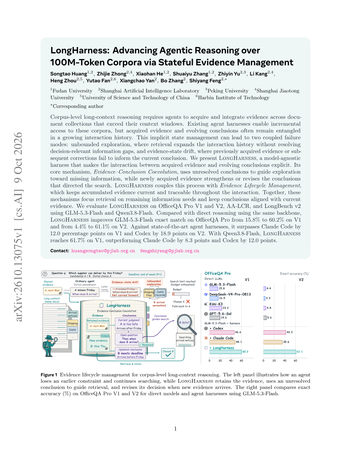 LongHarness: Advancing Agentic Reasoning over 100M-Token Corpora via Stateful Evidence Management