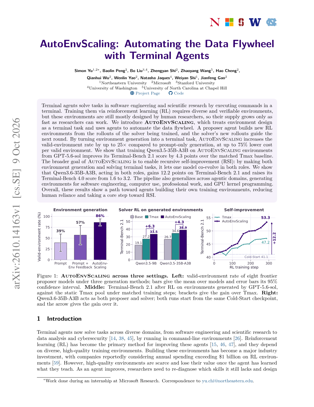 AutoEnvScaling: Automating the Data Flywheel with Terminal Agents