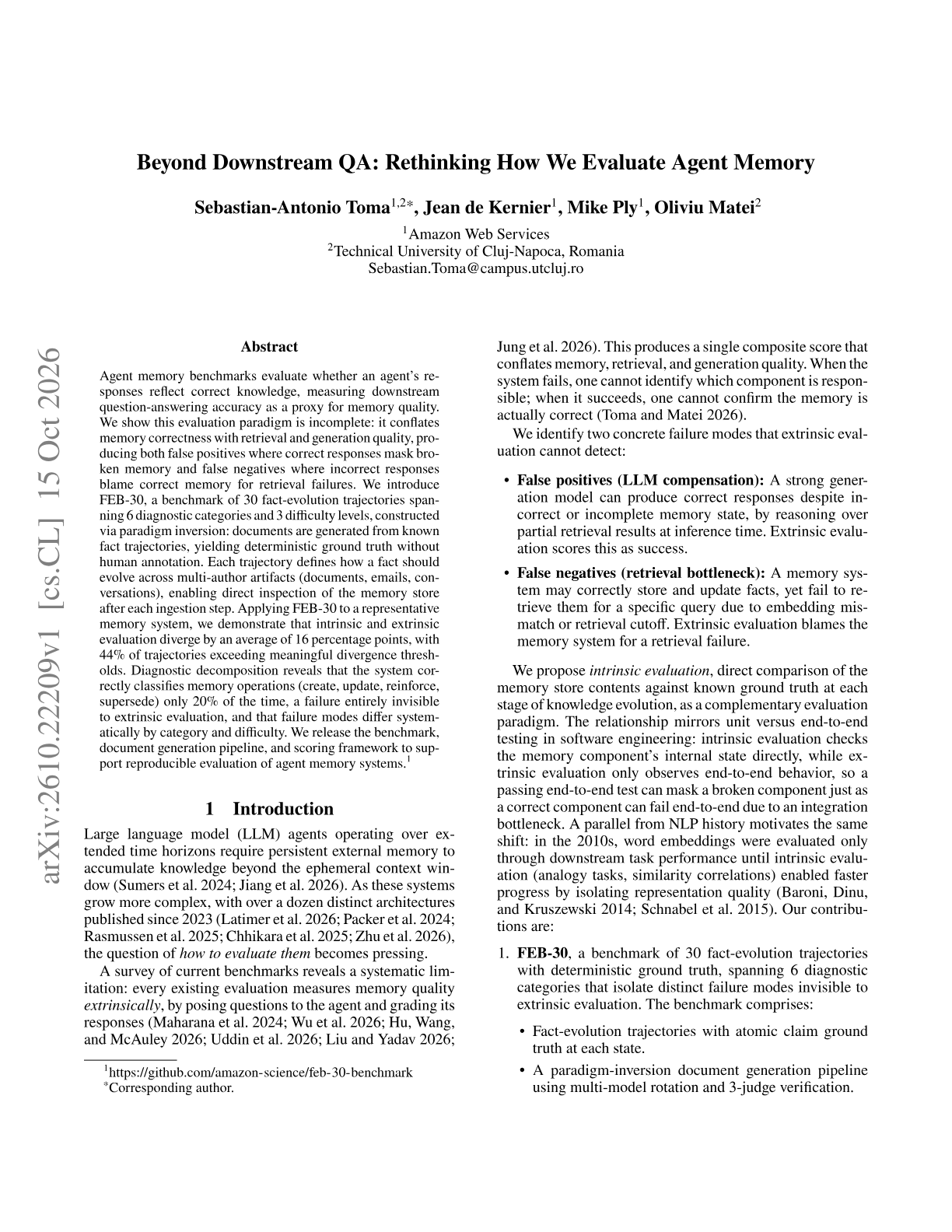 Beyond Downstream QA: Rethinking How We Evaluate Agent Memory