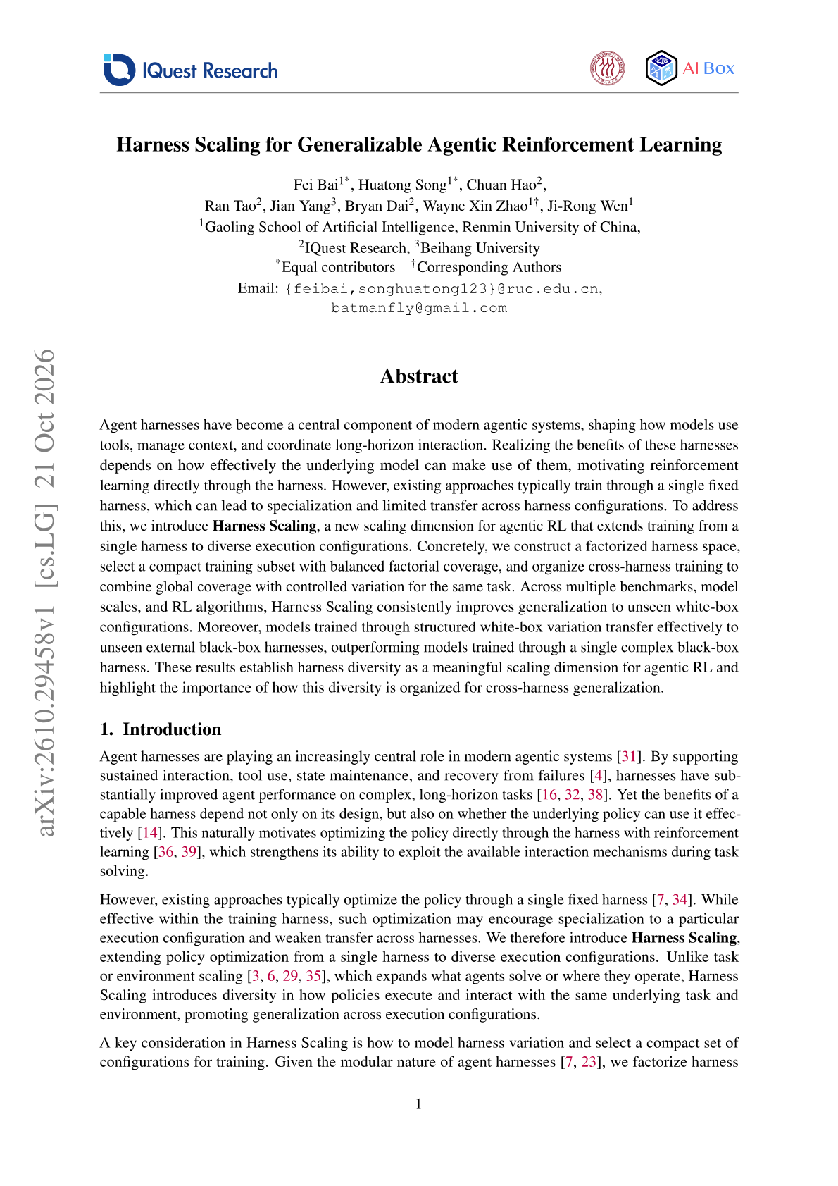 Harness Scaling for Generalizable Agentic Reinforcement Learning