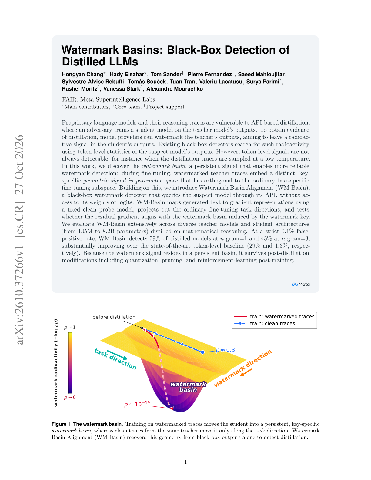 Watermark Basins: Black-Box Detection of Distilled LLMs